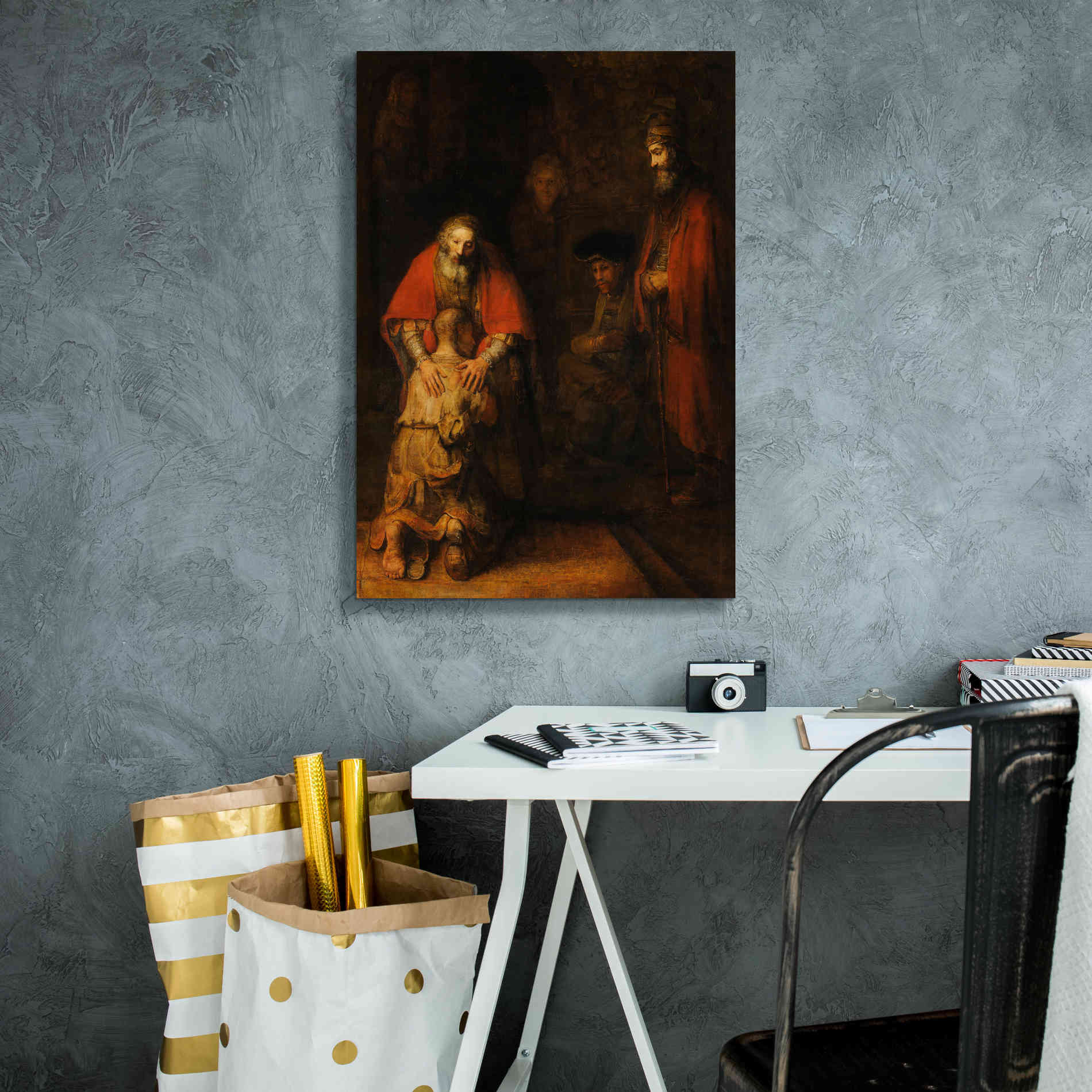 'The Return of the Prodigal Son' by Rembrandt, Canvas Wall Art,18 x 26