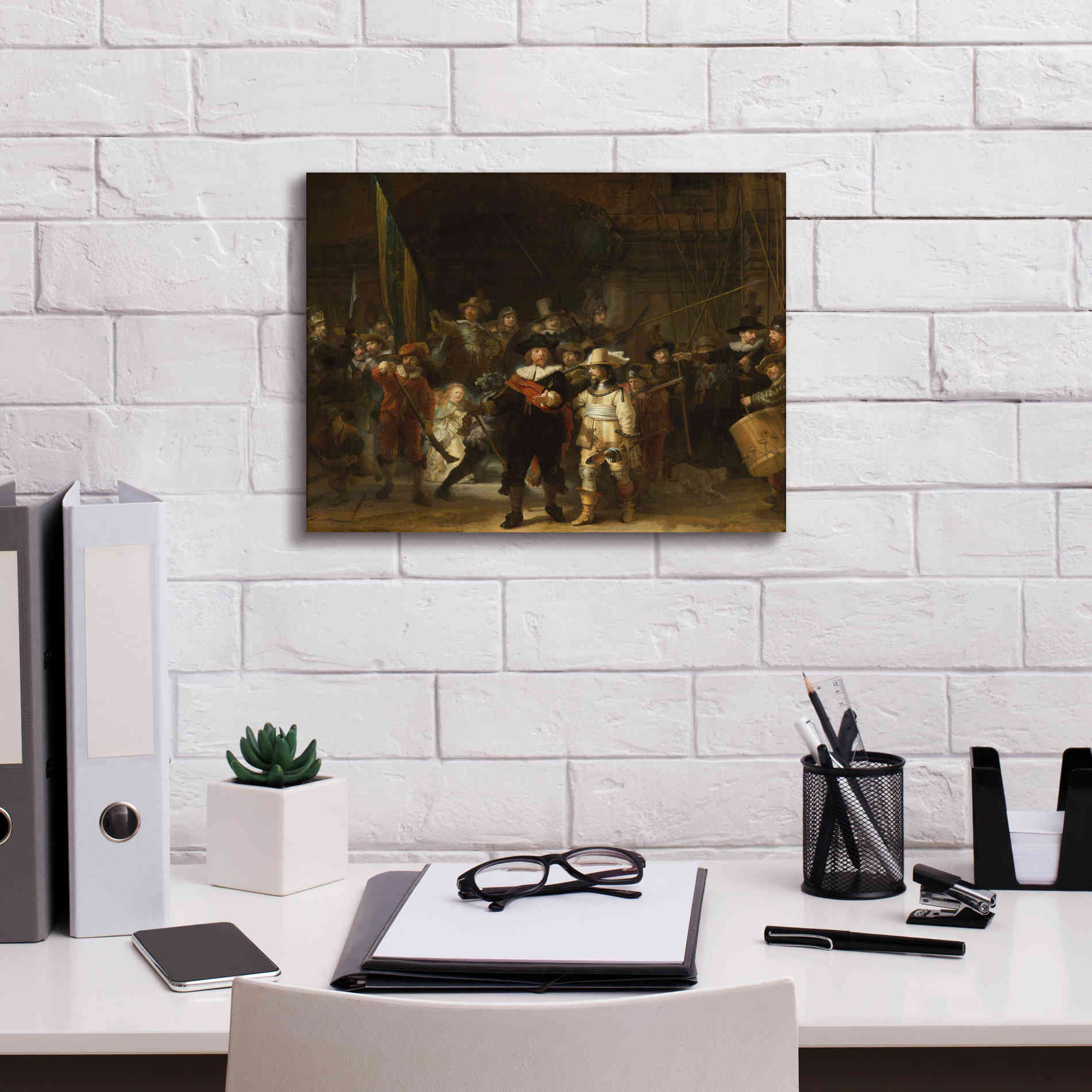 'The Night Watch' by Rembrandt, Canvas Wall Art,16 x 12