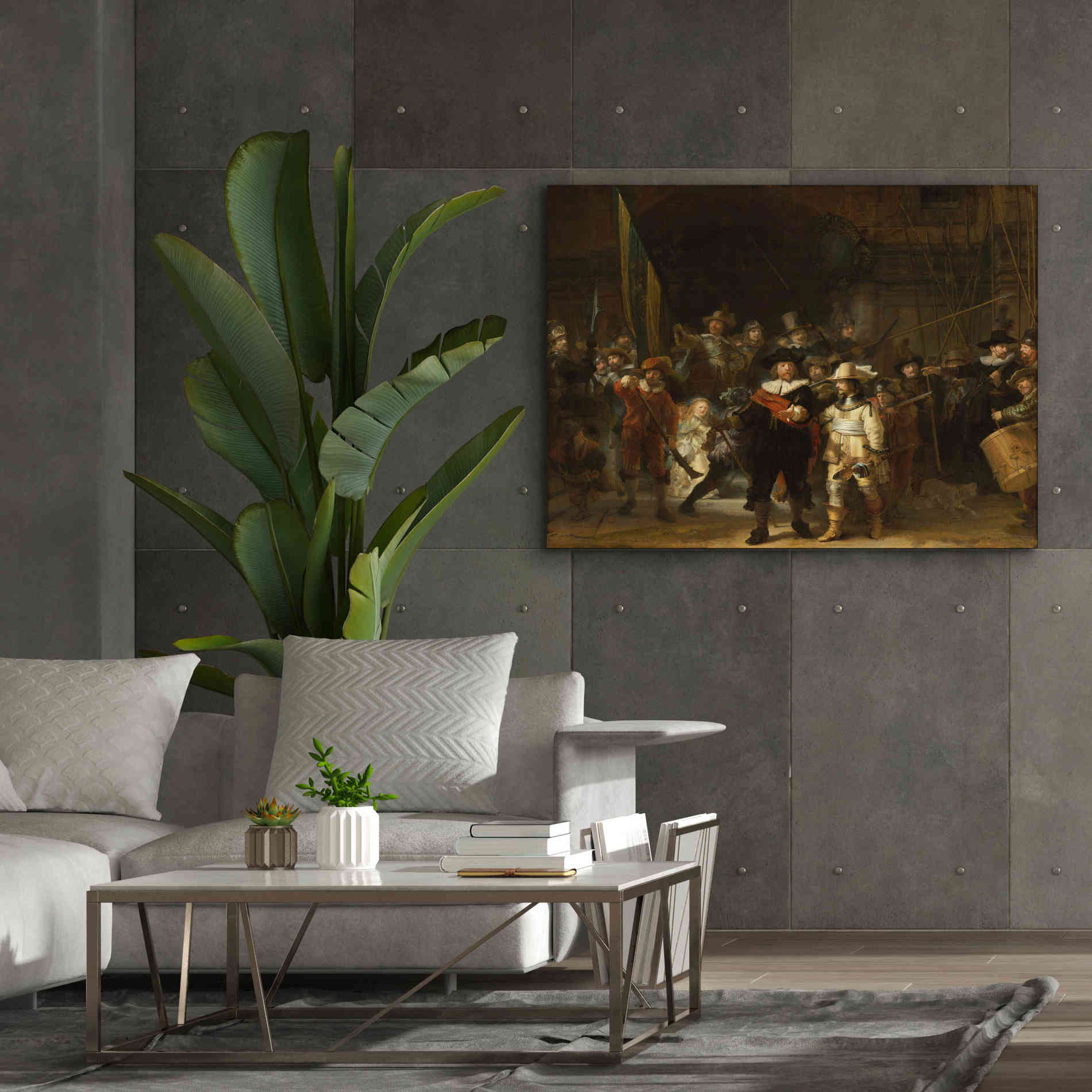 'The Night Watch' by Rembrandt, Canvas Wall Art,54 x 40