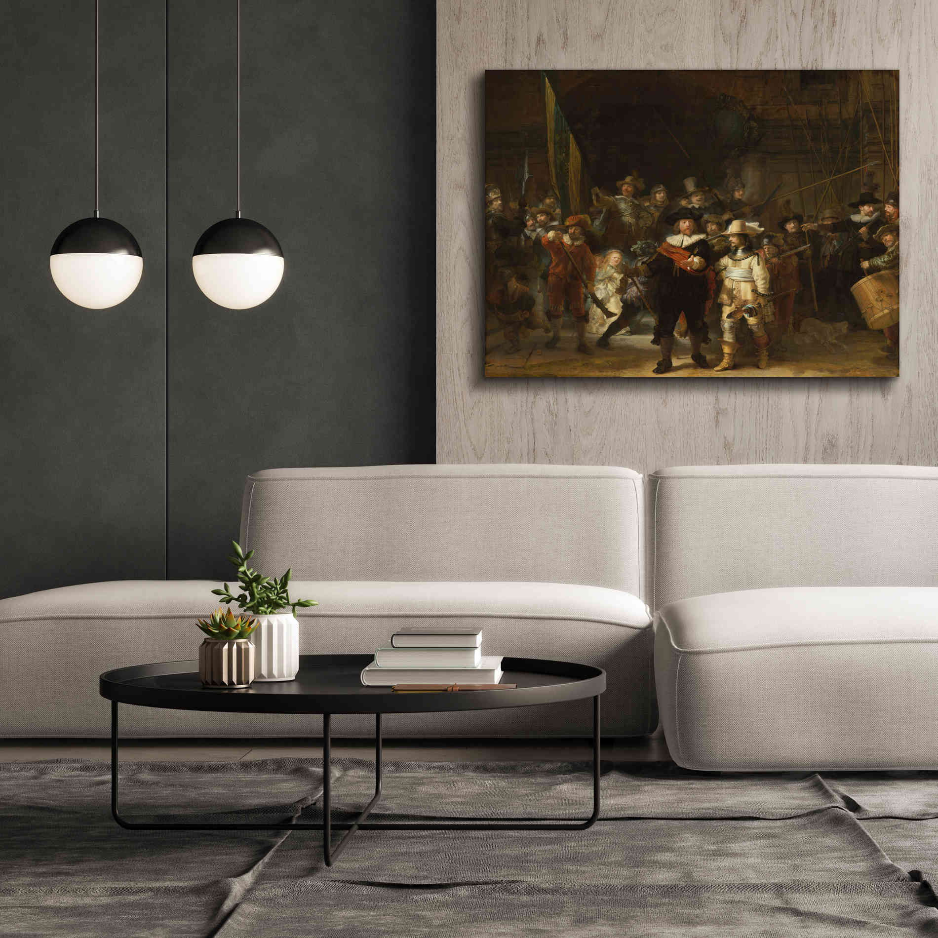 'The Night Watch' by Rembrandt, Canvas Wall Art,54 x 40