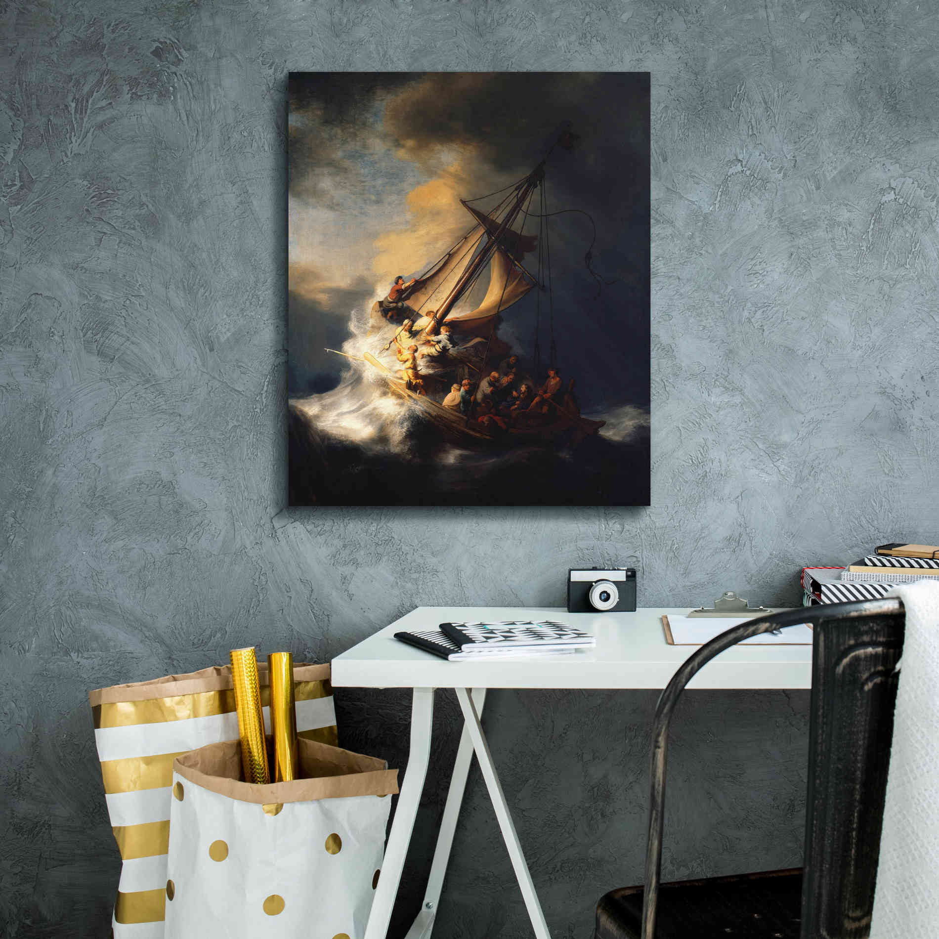 'The Storm on the Sea of Galilee' by Rembrandt, Canvas Wall Art,20 x 24