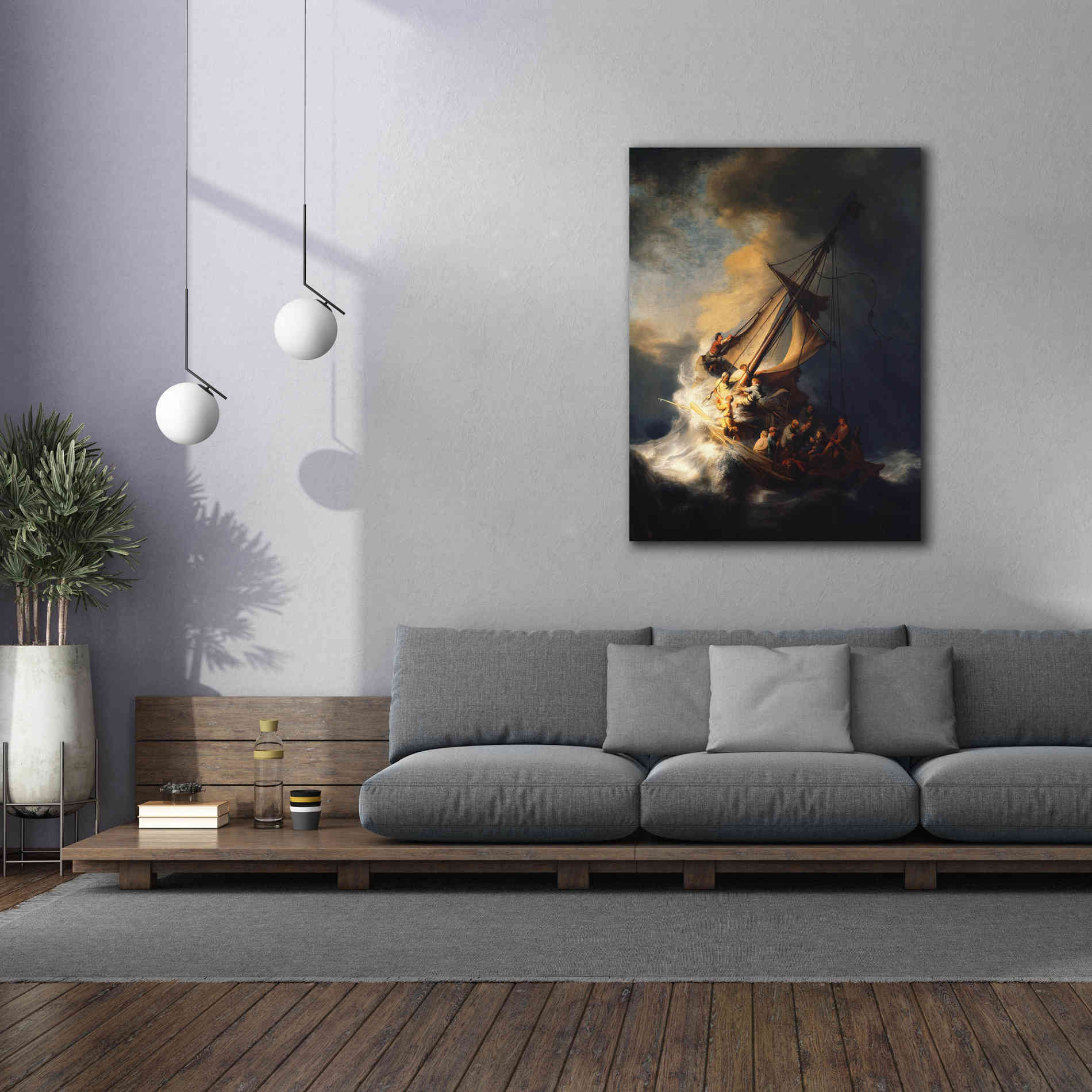'The Storm on the Sea of Galilee' by Rembrandt, Canvas Wall Art,40 x 54