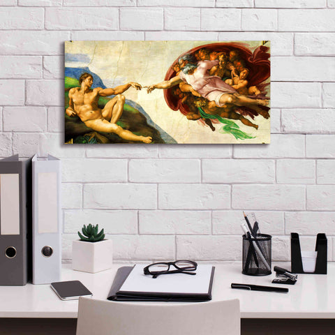 Image of 'The Creation of Adam' by Michelangelo,  Canvas Wall Art,24 x 12