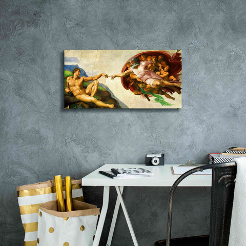 Image of 'The Creation of Adam' by Michelangelo,  Canvas Wall Art,24 x 12