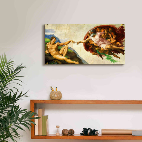 Image of 'The Creation of Adam' by Michelangelo,  Canvas Wall Art,24 x 12