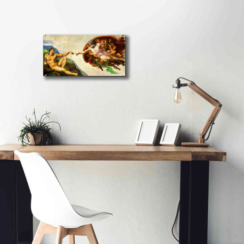 Image of 'The Creation of Adam' by Michelangelo,  Canvas Wall Art,24 x 12