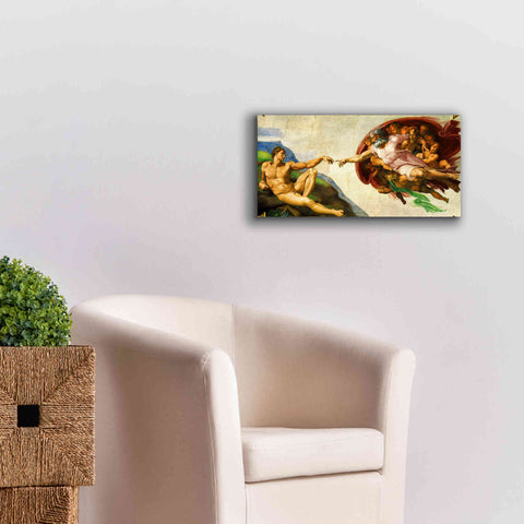 Image of 'The Creation of Adam' by Michelangelo,  Canvas Wall Art,24 x 12