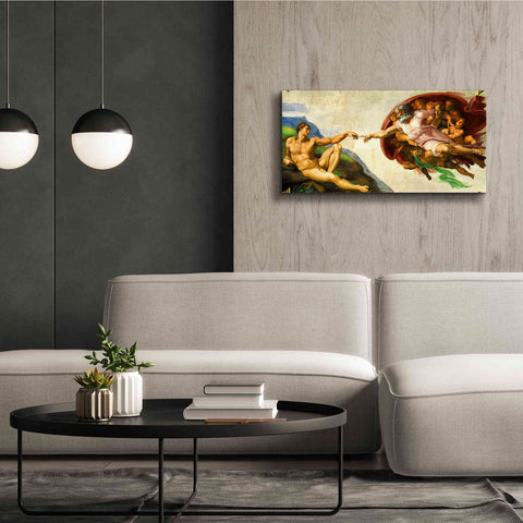 Image of 'The Creation of Adam' by Michelangelo,  Canvas Wall Art,40 x 20