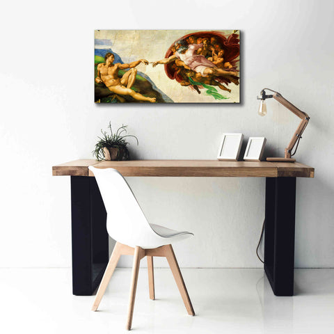 Image of 'The Creation of Adam' by Michelangelo,  Canvas Wall Art,40 x 20
