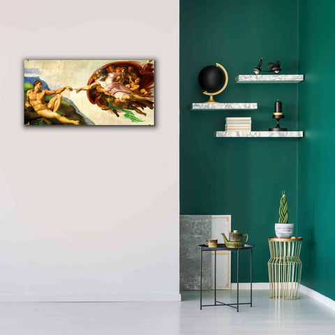 Image of 'The Creation of Adam' by Michelangelo,  Canvas Wall Art,40 x 20