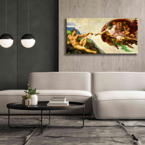 Image of 'The Creation of Adam' by Michelangelo,  Canvas Wall Art,60 x 30