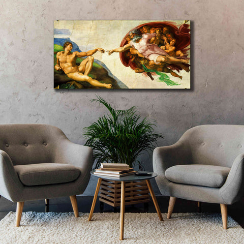 Image of 'The Creation of Adam' by Michelangelo,  Canvas Wall Art,60 x 30