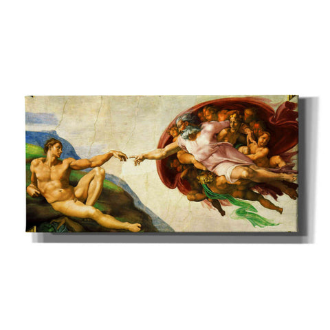 Image of 'The Creation of Adam' by Michelangelo,  Canvas Wall Art