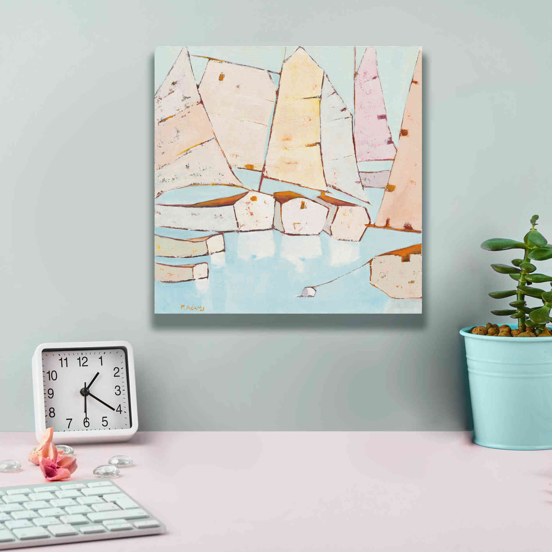 'Moored' by Phyllis Adams, Canvas Wall Art,12 x 12