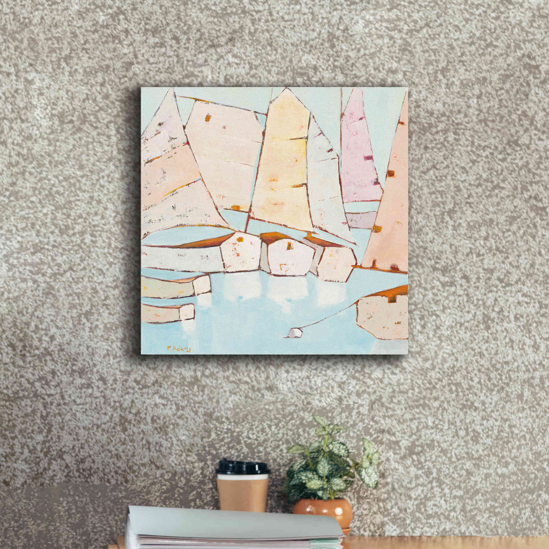 'Moored' by Phyllis Adams, Canvas Wall Art,18 x 18