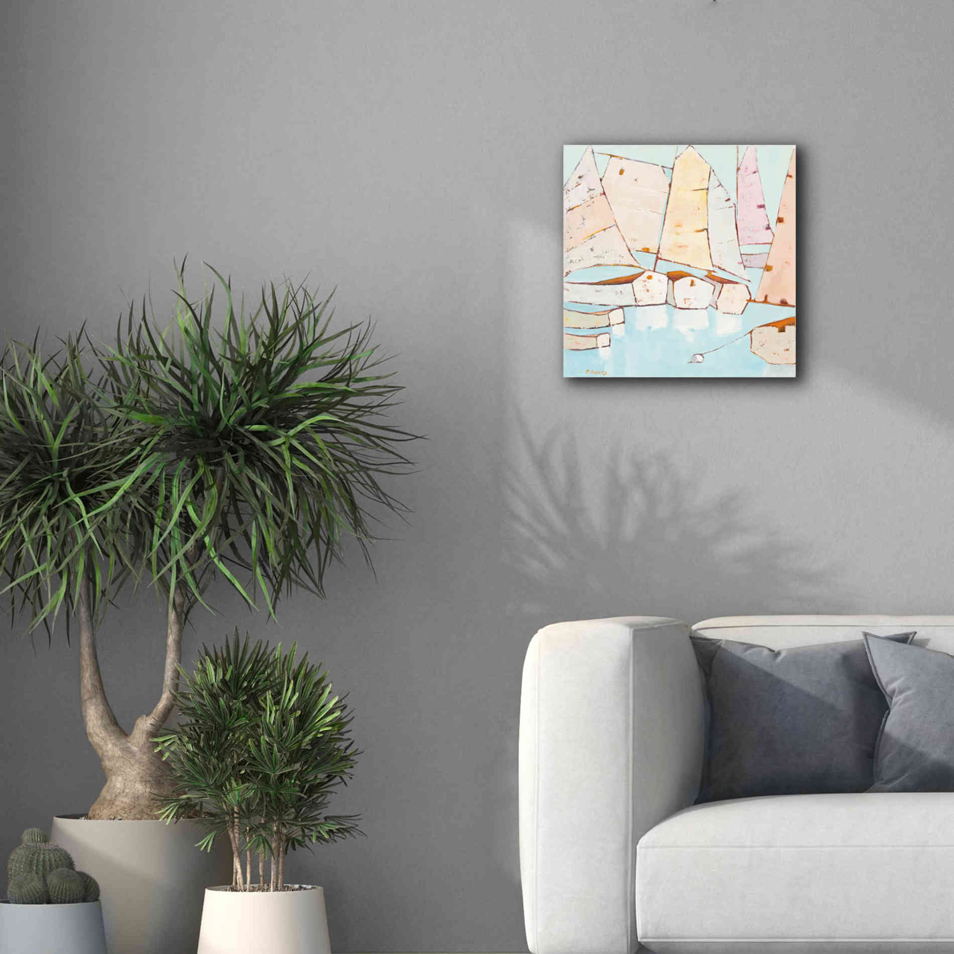 'Moored' by Phyllis Adams, Canvas Wall Art,18 x 18