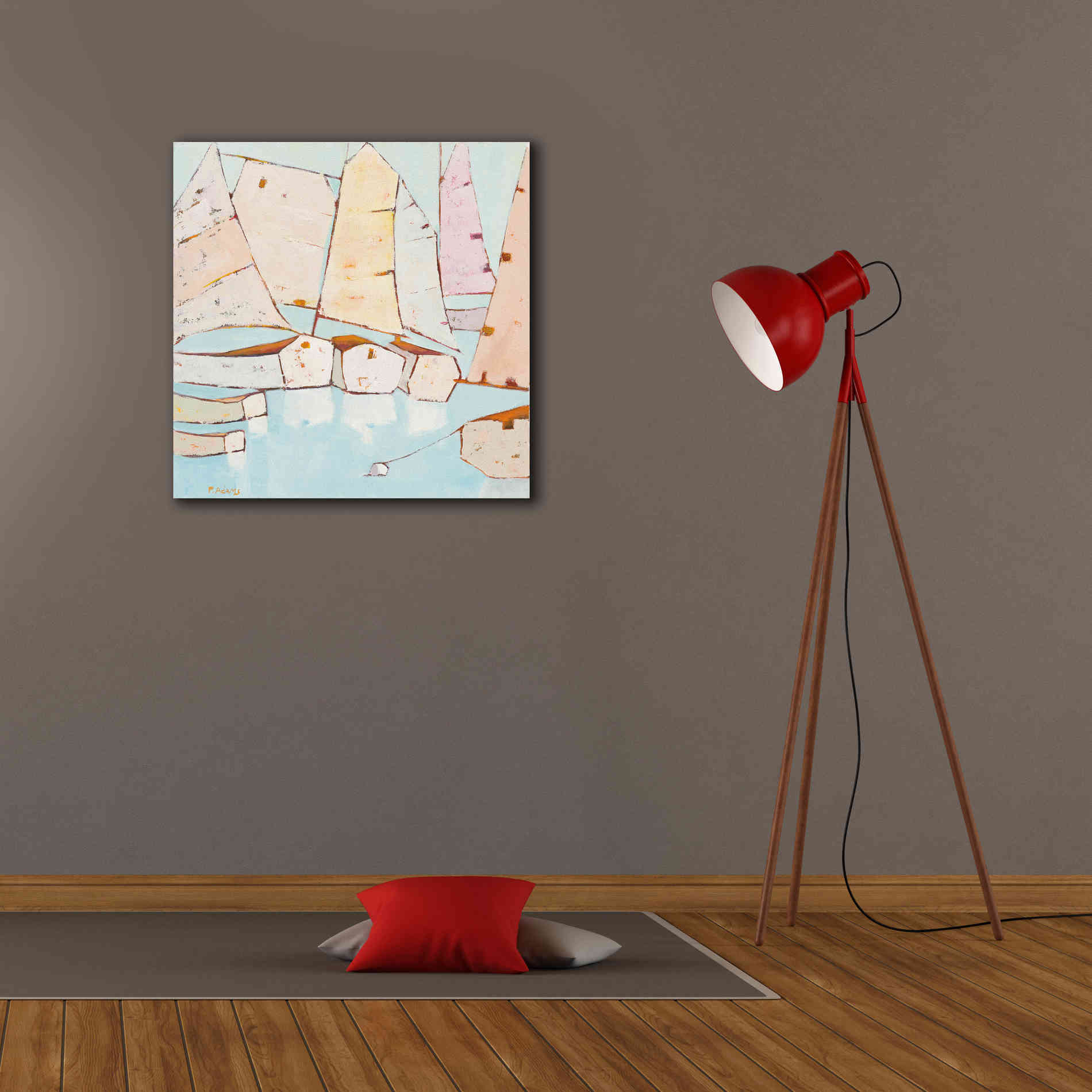 'Moored' by Phyllis Adams, Canvas Wall Art,26 x 26