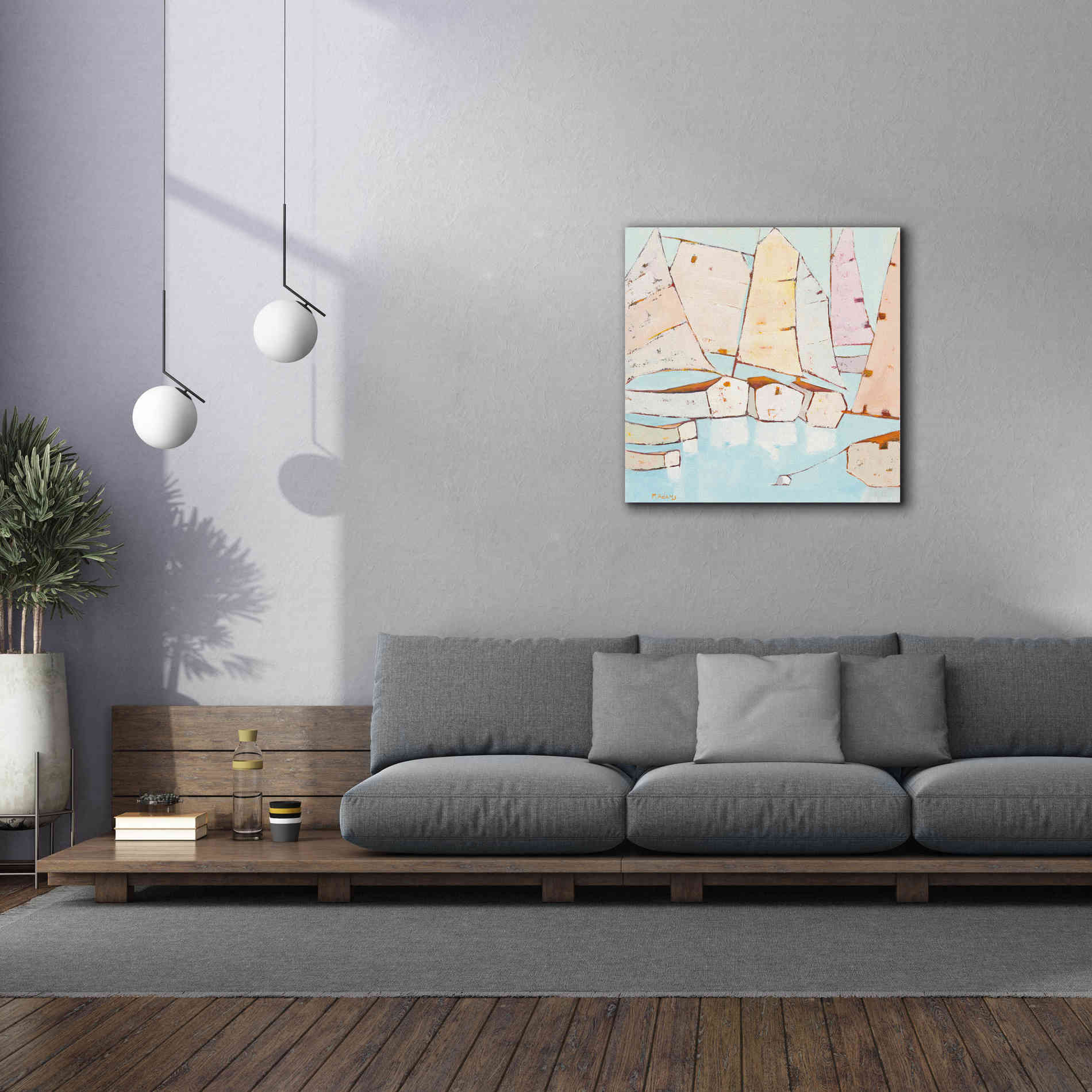 'Moored' by Phyllis Adams, Canvas Wall Art,37 x 37