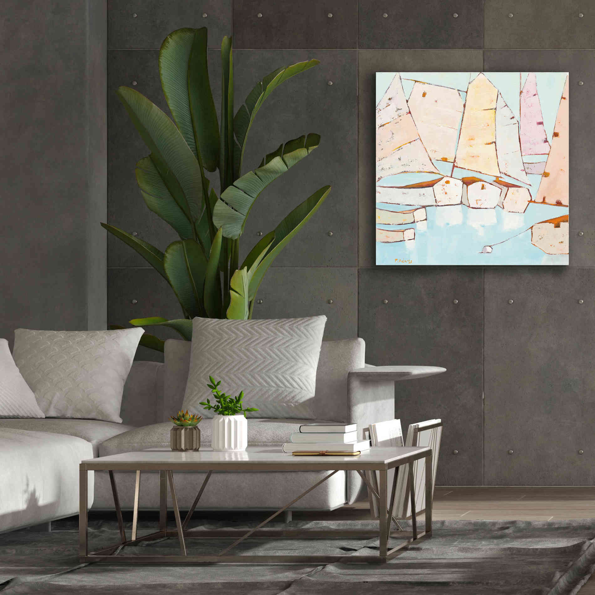 'Moored' by Phyllis Adams, Canvas Wall Art,37 x 37