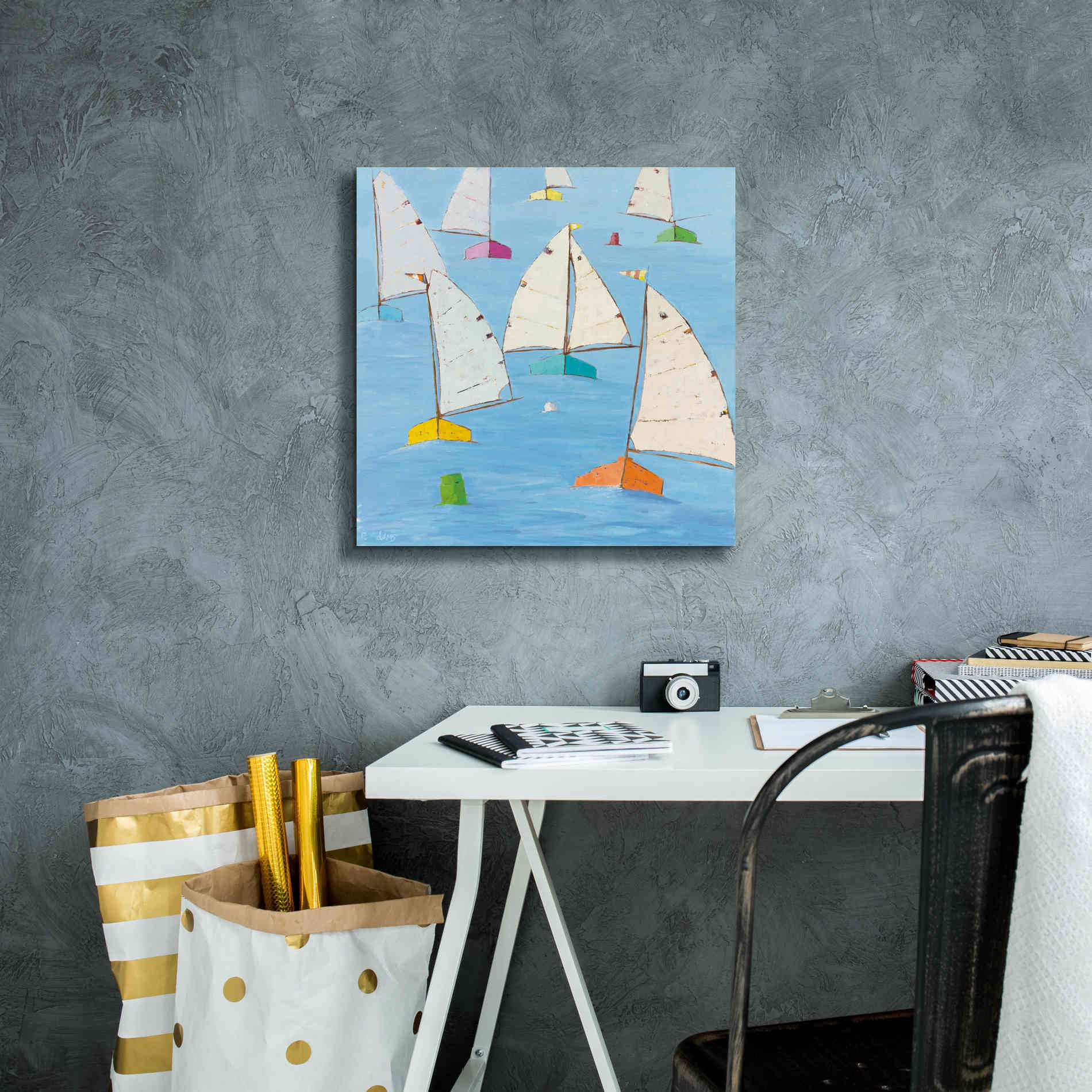 'Regatta V' by Phyllis Adams, Canvas Wall Art,18 x 18
