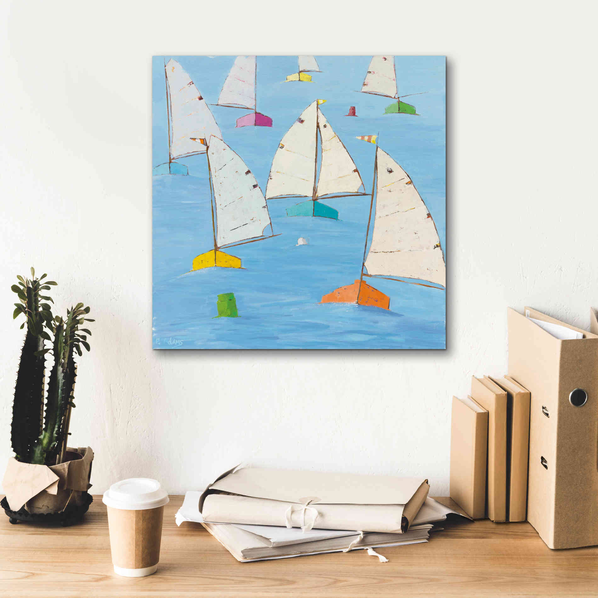 'Regatta V' by Phyllis Adams, Canvas Wall Art,18 x 18