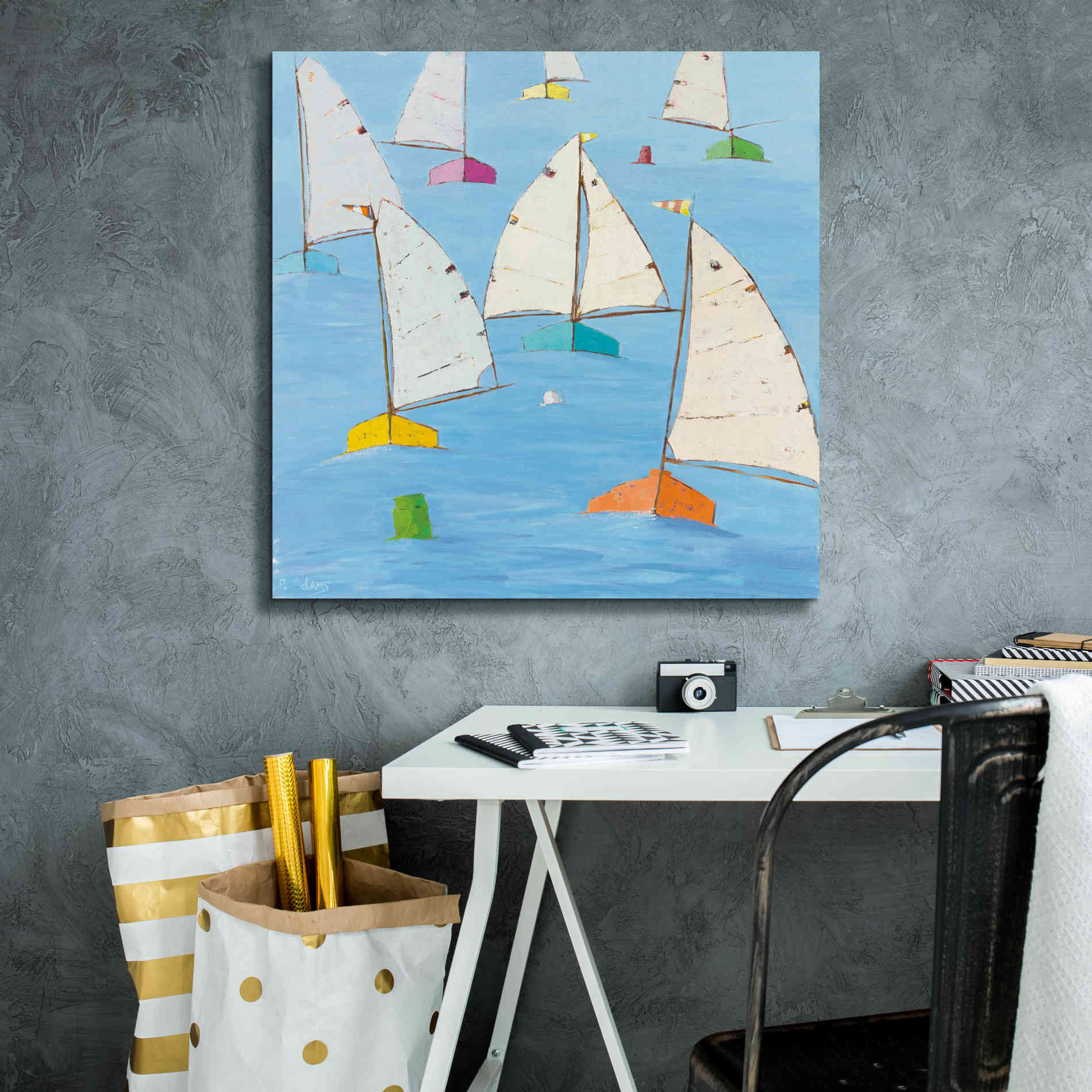 'Regatta V' by Phyllis Adams, Canvas Wall Art,26 x 26