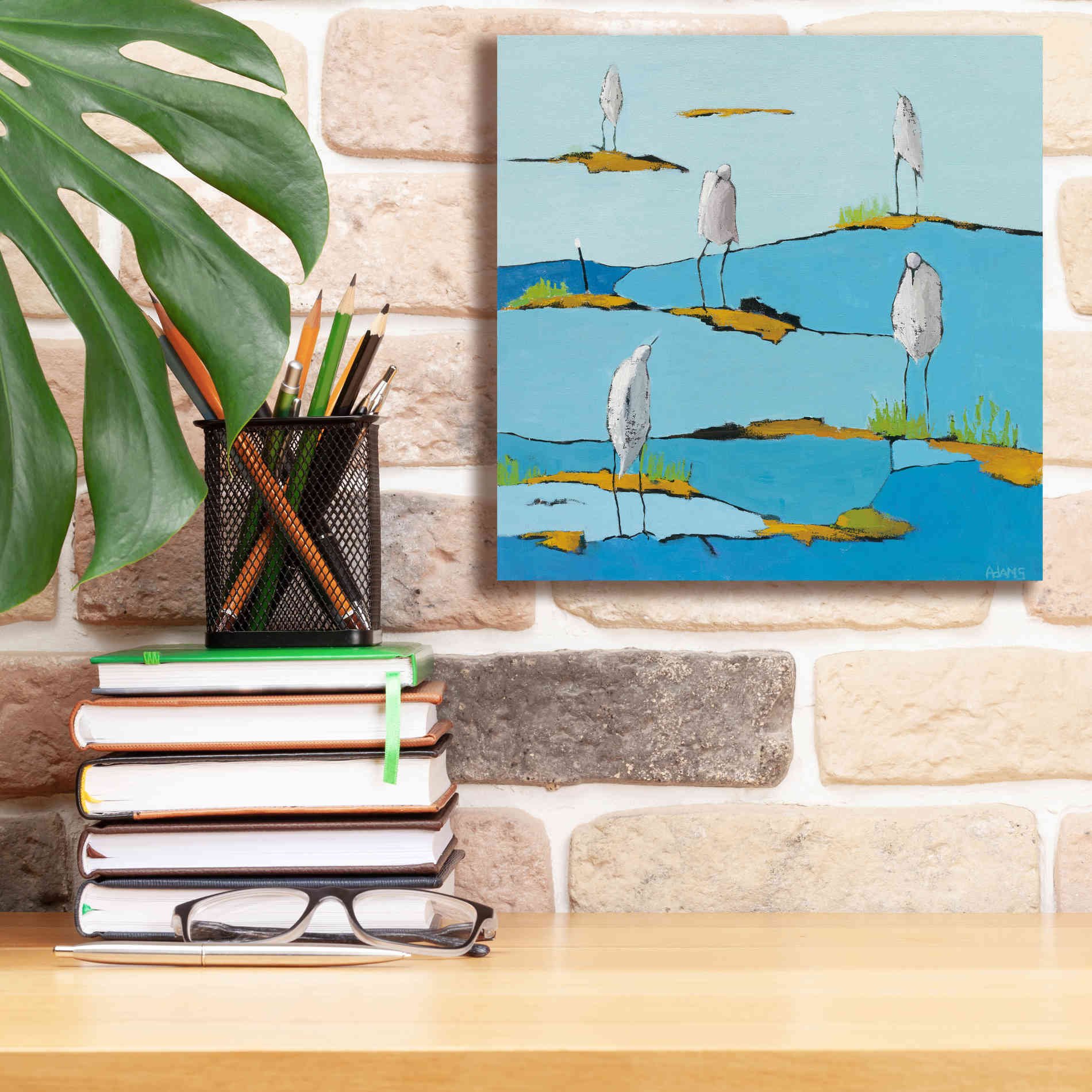 'Beach Bums' by Phyllis Adams, Canvas Wall Art,12 x 12