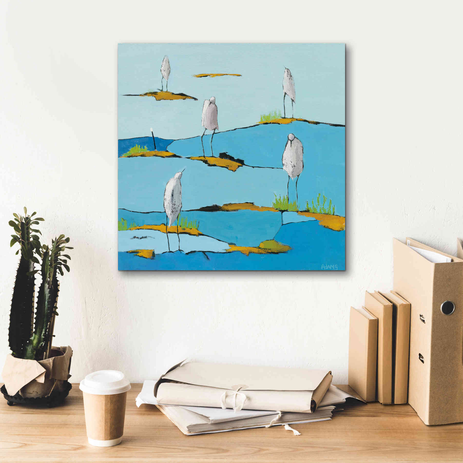 'Beach Bums' by Phyllis Adams, Canvas Wall Art,18 x 18
