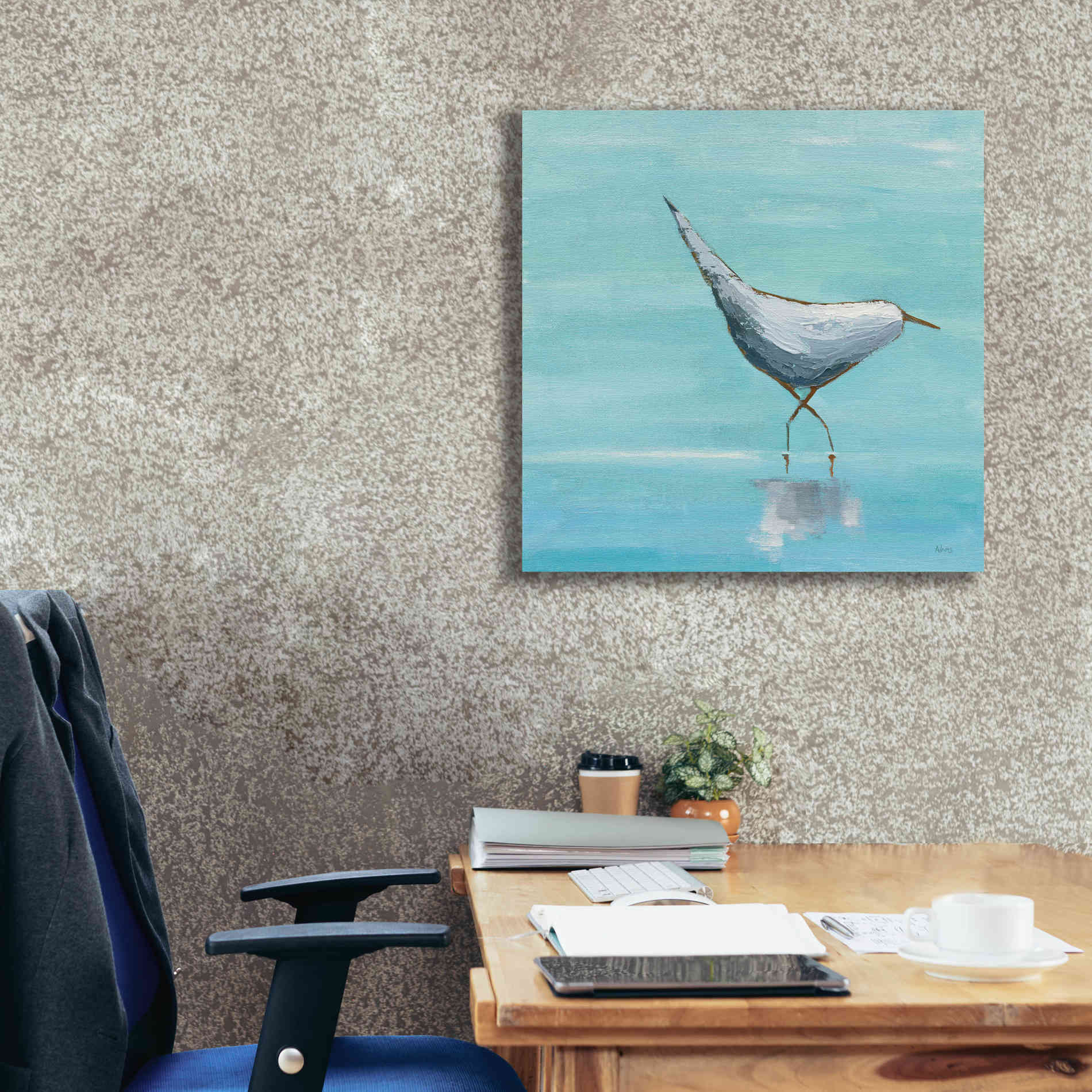 'Egret I' by Phyllis Adams, Canvas Wall Art,26 x 26
