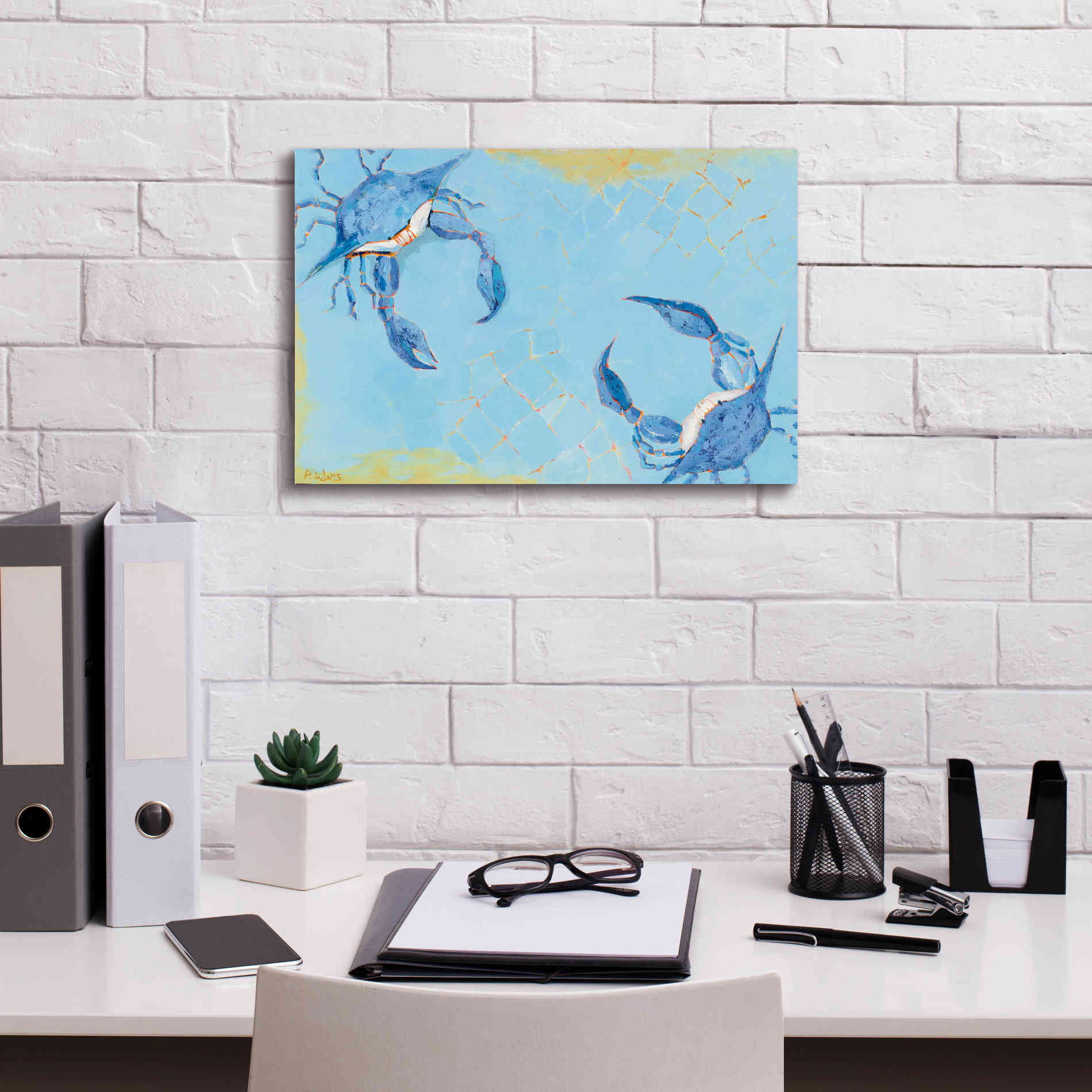 'The Stand Off' by Phyllis Adams, Canvas Wall Art,18 x 12