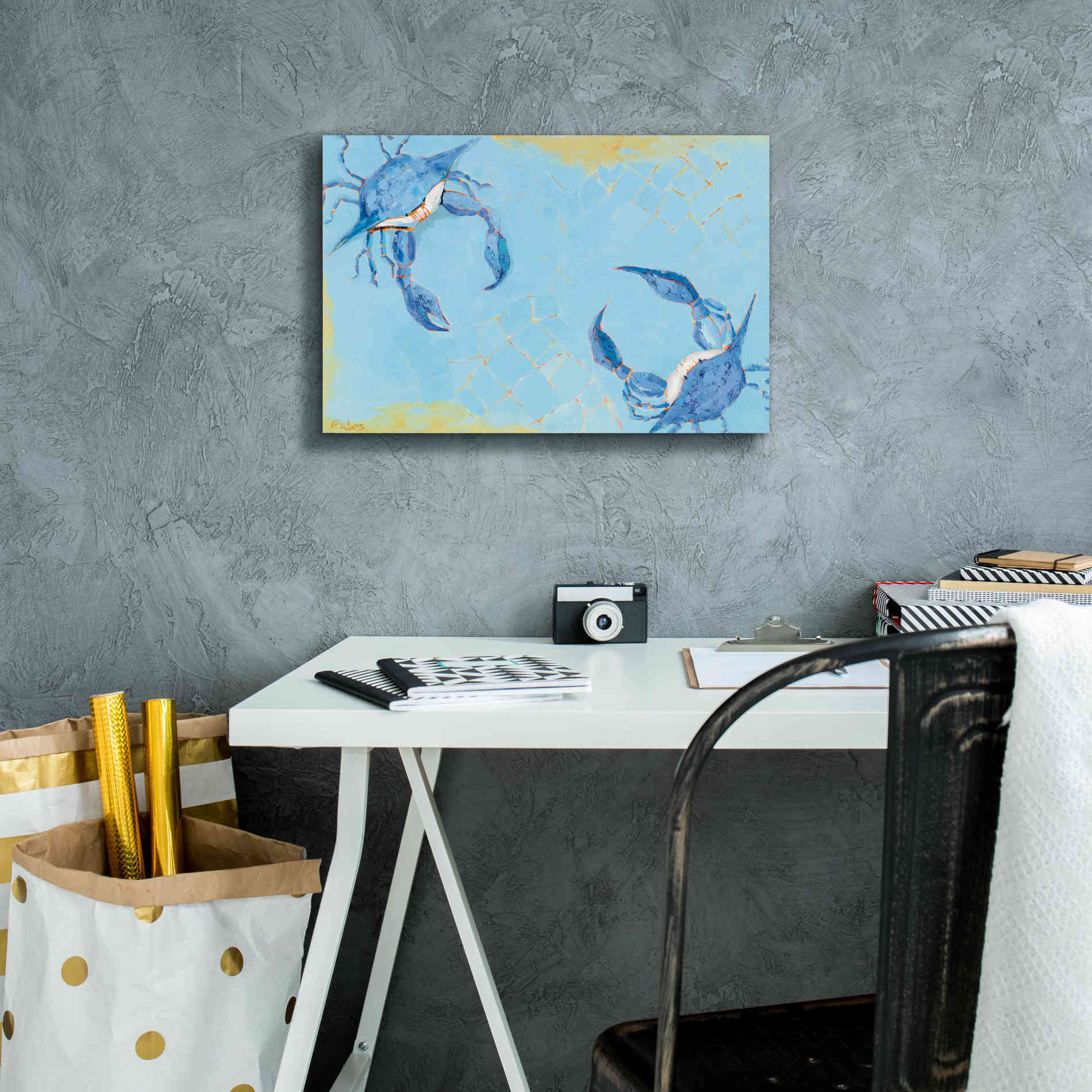 'The Stand Off' by Phyllis Adams, Canvas Wall Art,18 x 12
