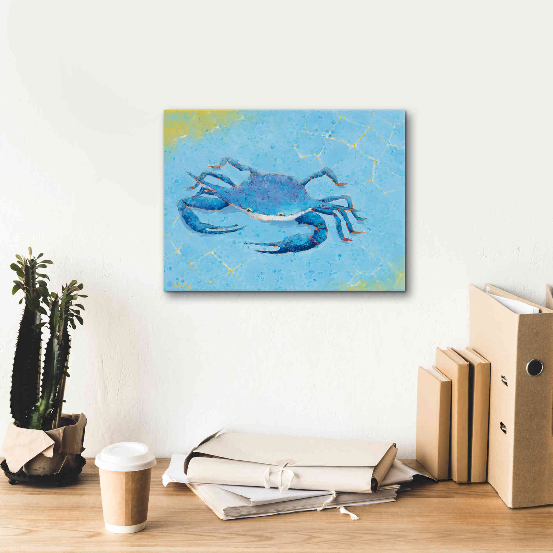 'Blue Crab V' by Phyllis Adams, Canvas Wall Art,16 x 12