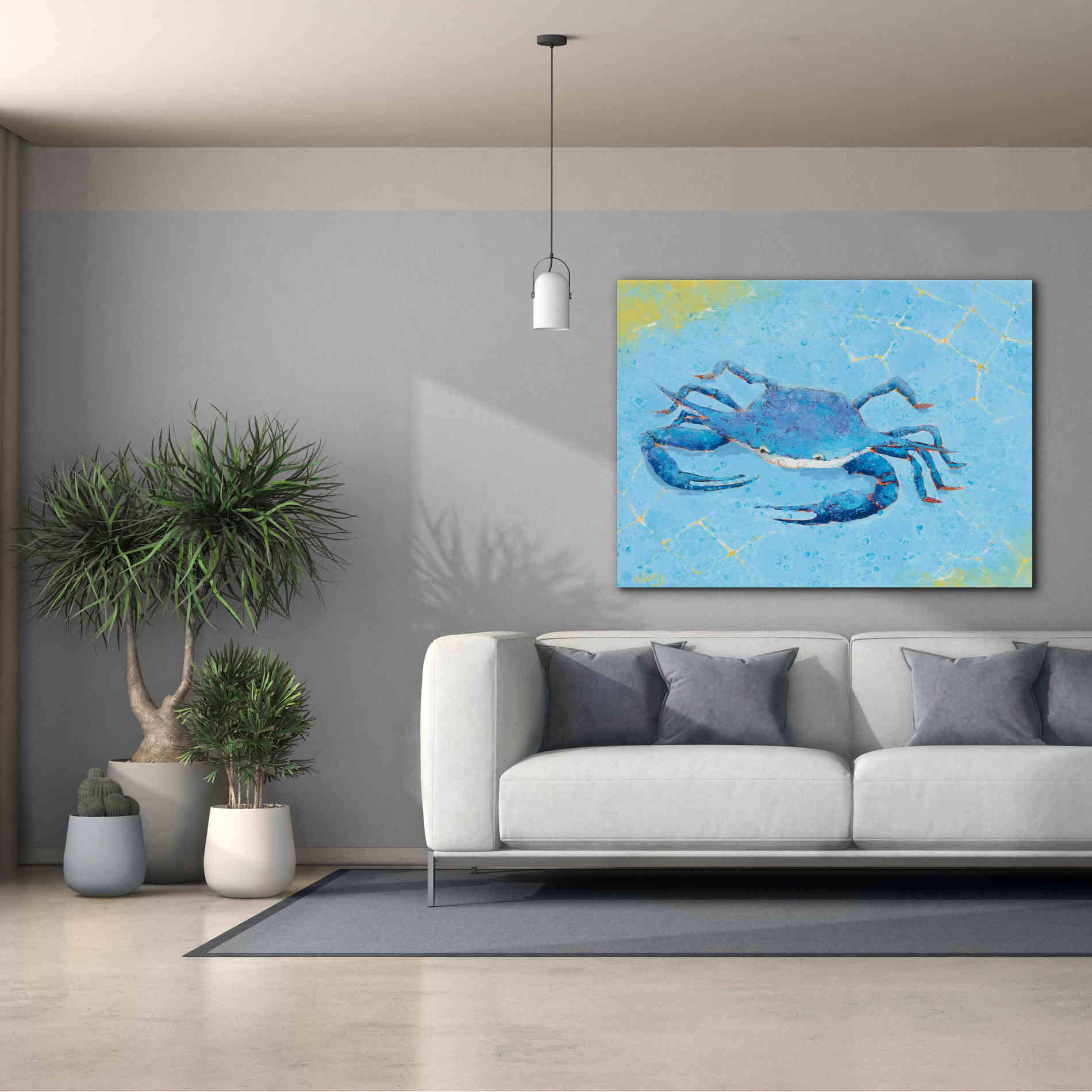 'Blue Crab V' by Phyllis Adams, Canvas Wall Art,54 x 40