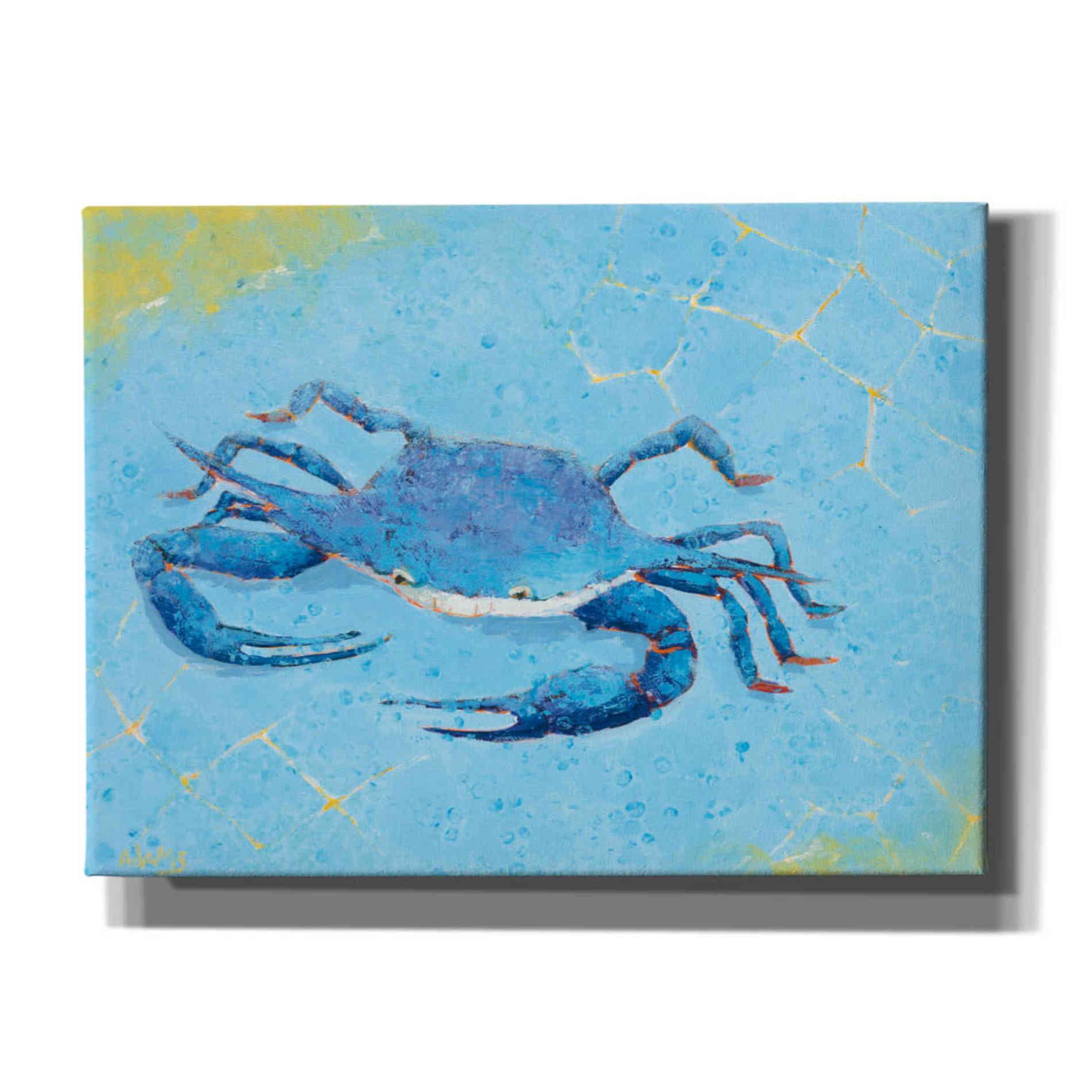 'Blue Crab V' by Phyllis Adams, Canvas Wall Art
