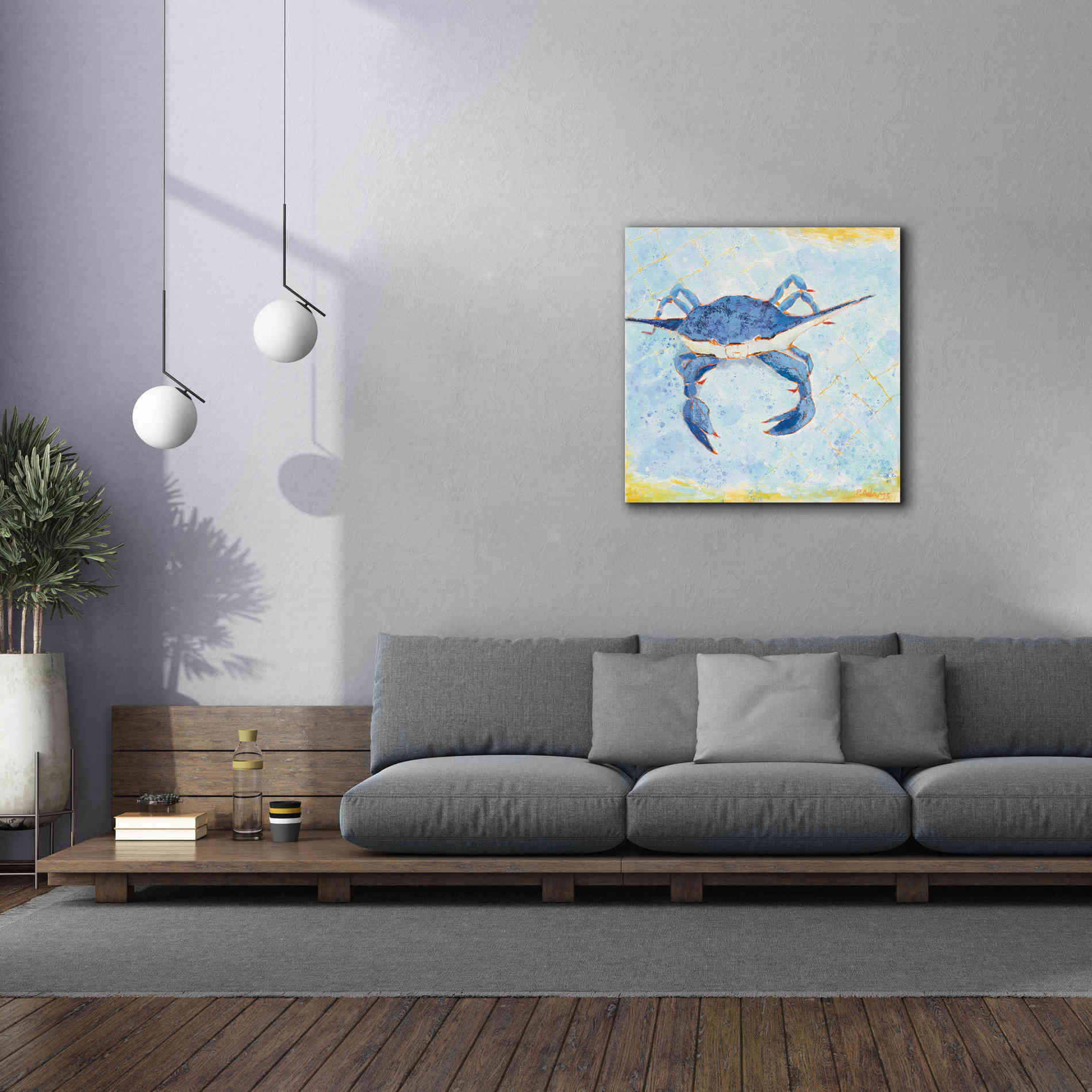 'Blue Crab VI' by Phyllis Adams, Canvas Wall Art,37 x 37