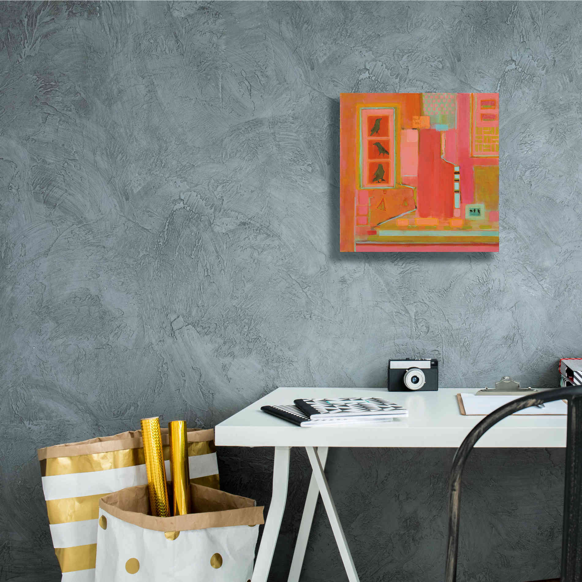 'Three Crows' by Phyllis Adams, Canvas Wall Art,12 x 12