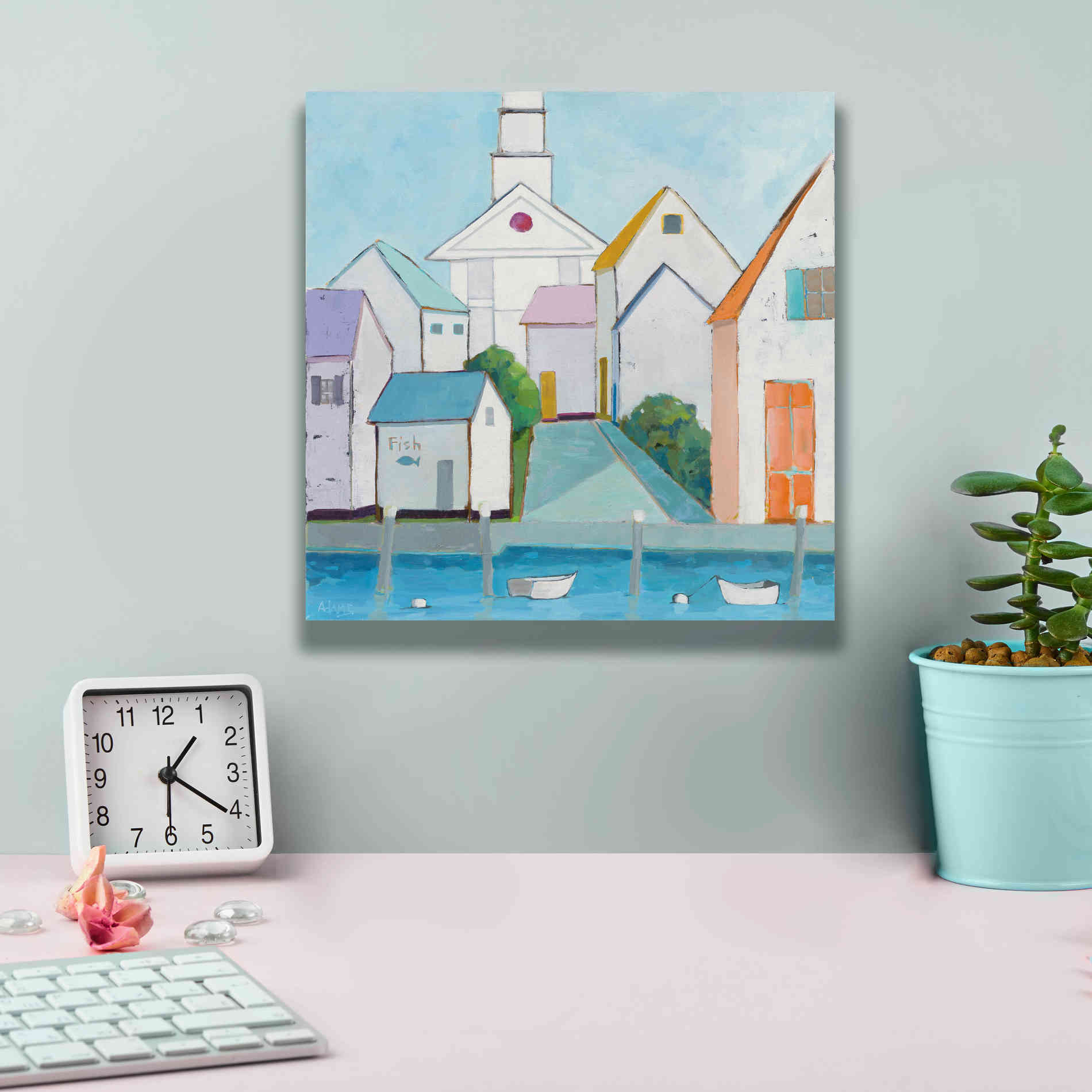 'Harbor Town III' by Phyllis Adams, Canvas Wall Art,12 x 12