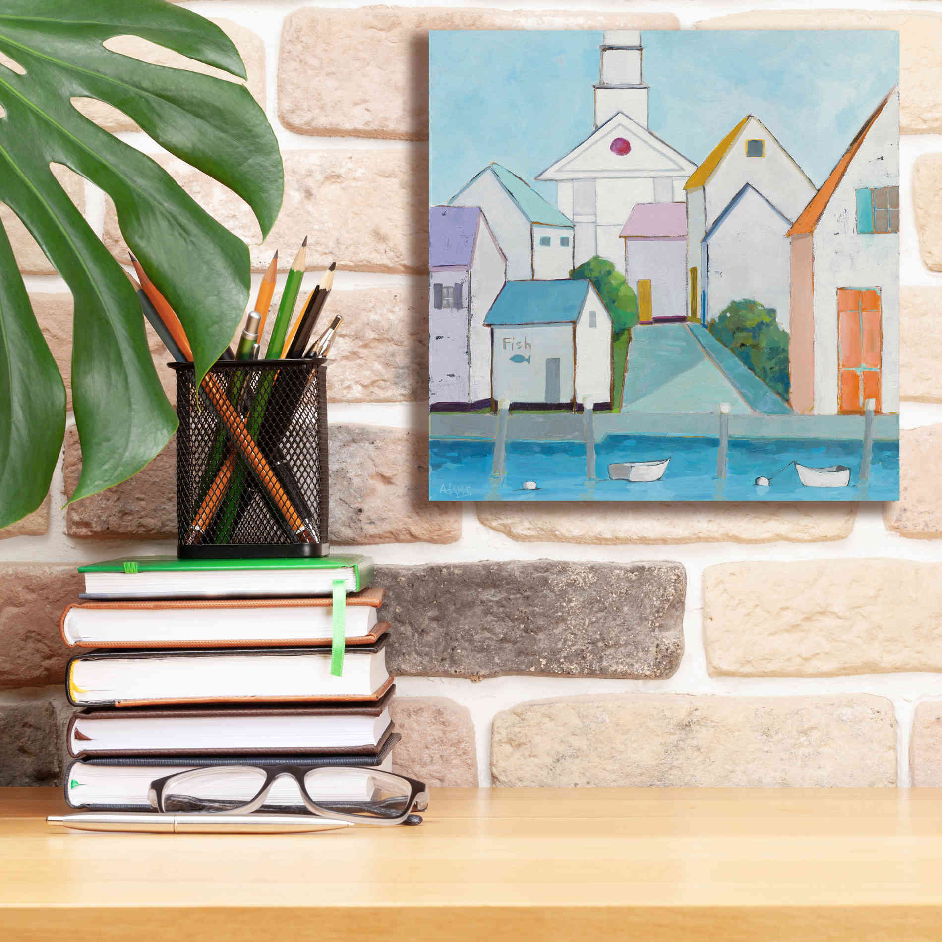 'Harbor Town III' by Phyllis Adams, Canvas Wall Art,12 x 12