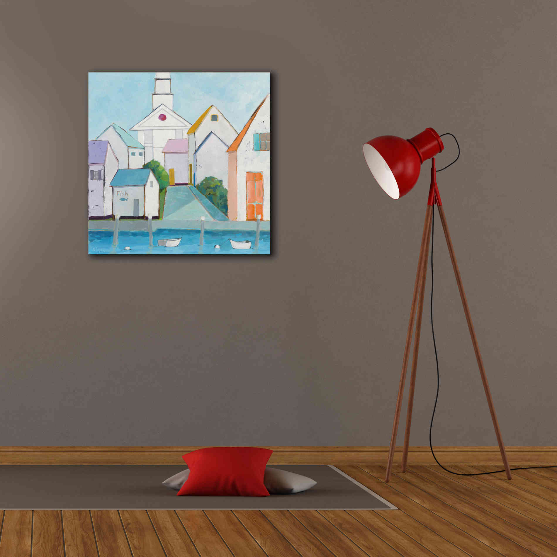 'Harbor Town III' by Phyllis Adams, Canvas Wall Art,26 x 26