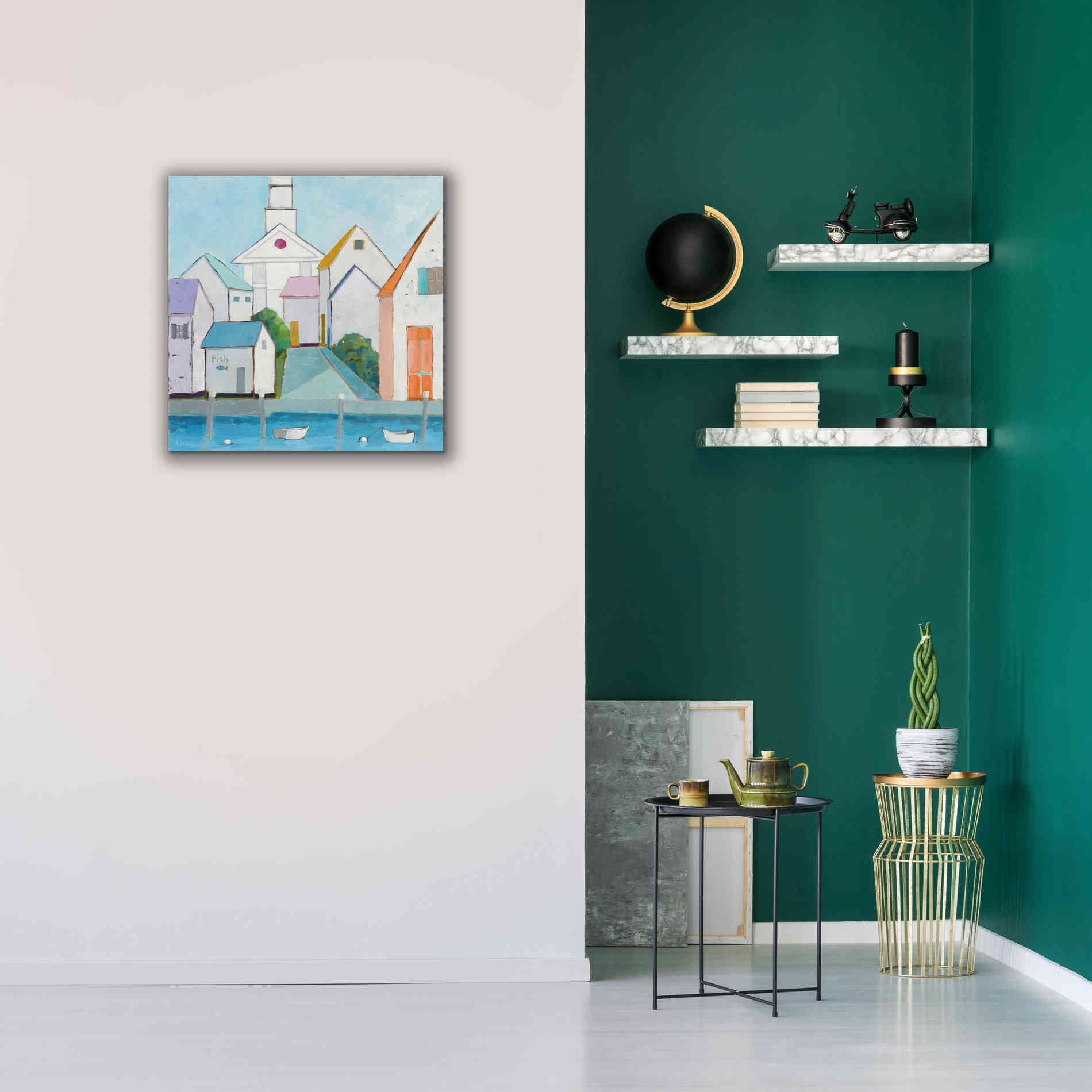 'Harbor Town III' by Phyllis Adams, Canvas Wall Art,26 x 26
