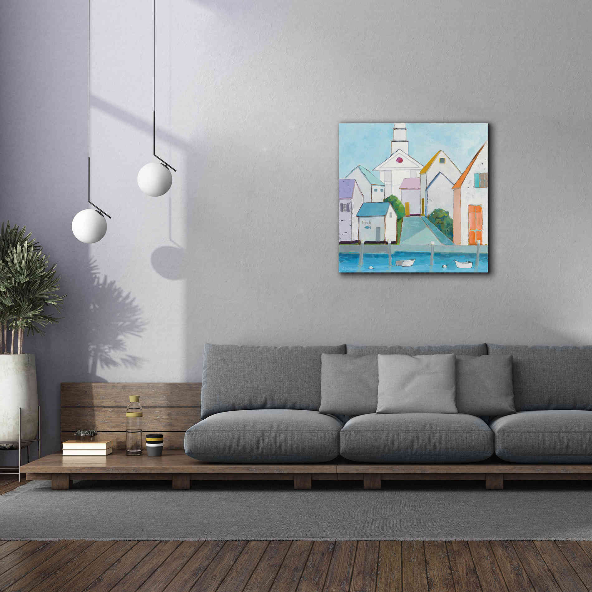 'Harbor Town III' by Phyllis Adams, Canvas Wall Art,37 x 37