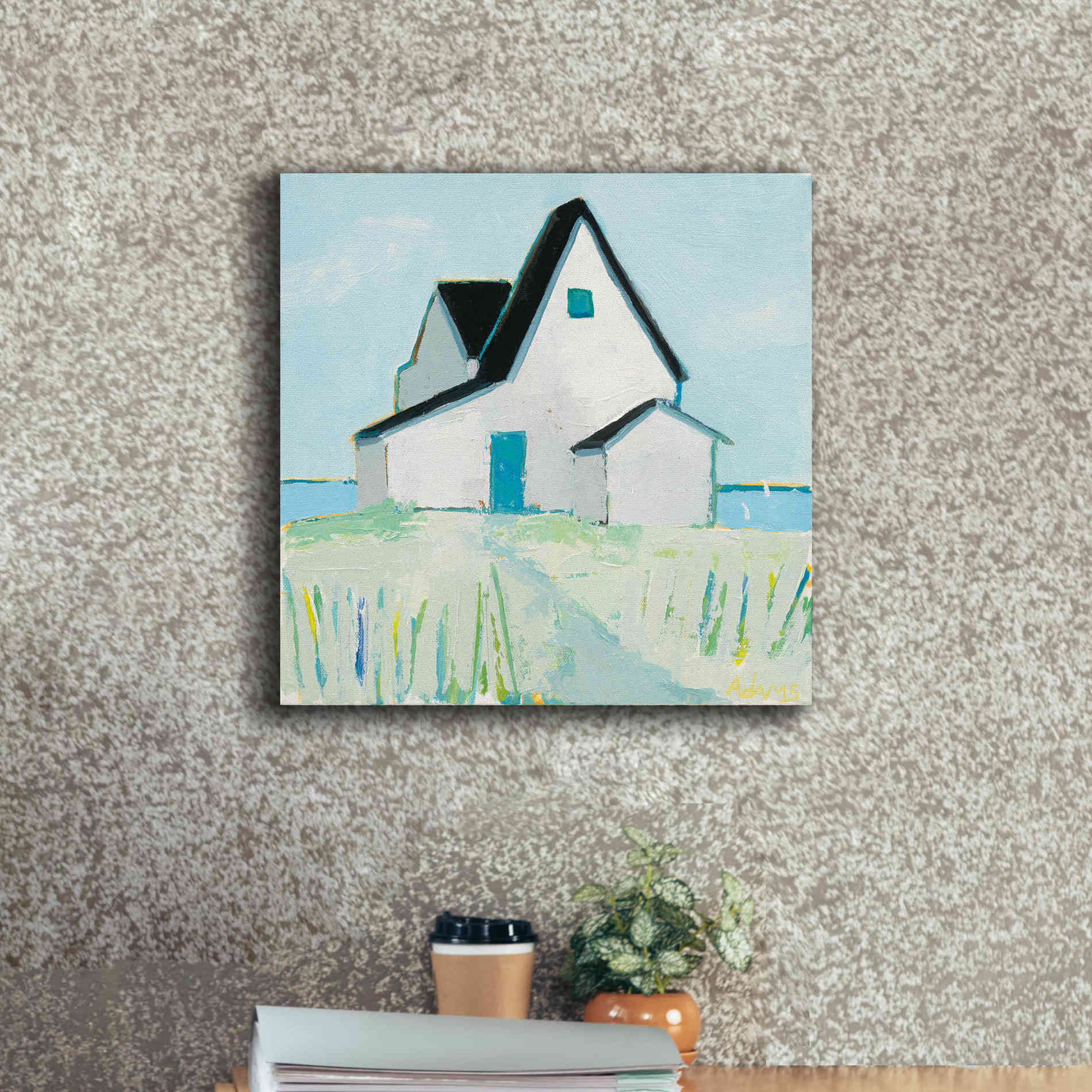 'Cottage by the Sea' by Phyllis Adams, Canvas Wall Art,18 x 18