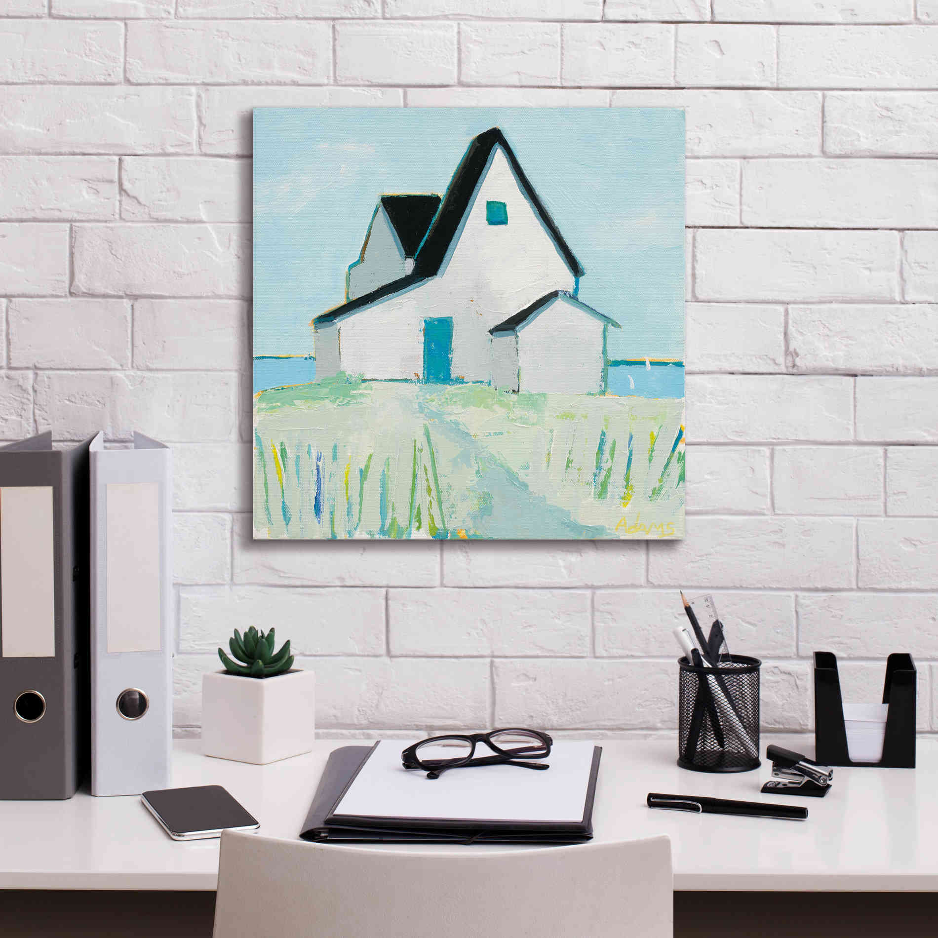 'Cottage by the Sea' by Phyllis Adams, Canvas Wall Art,18 x 18