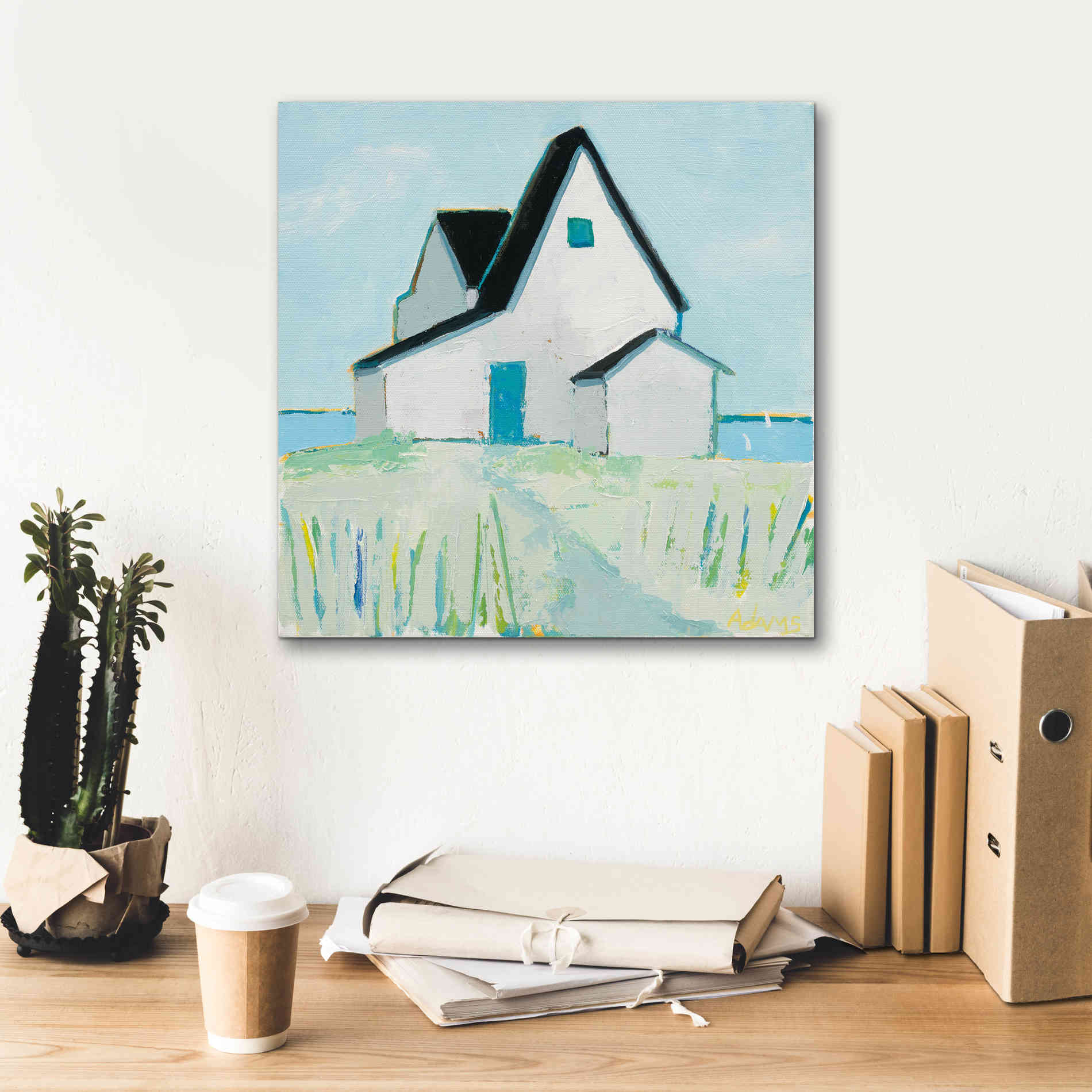 'Cottage by the Sea' by Phyllis Adams, Canvas Wall Art,18 x 18