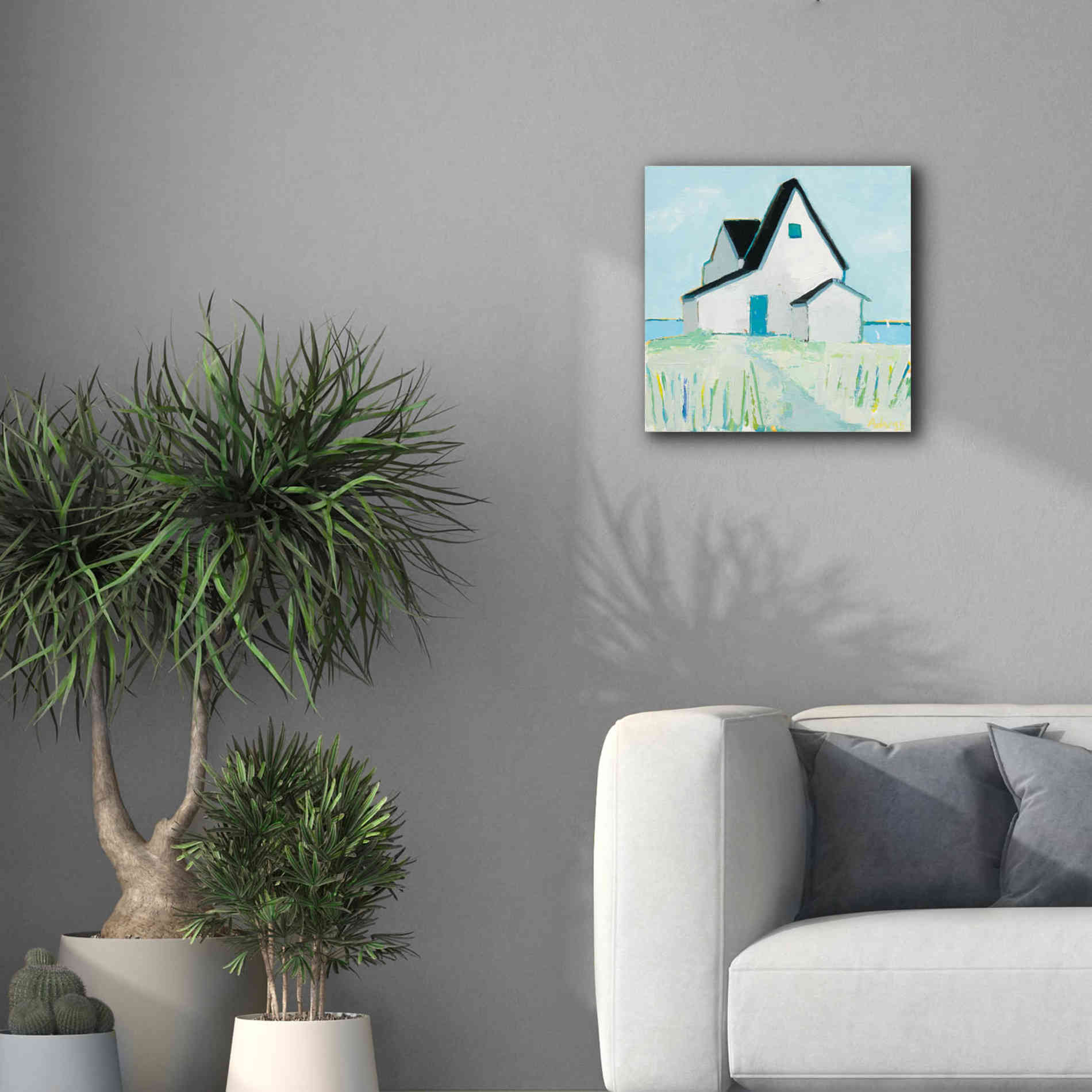 'Cottage by the Sea' by Phyllis Adams, Canvas Wall Art,18 x 18