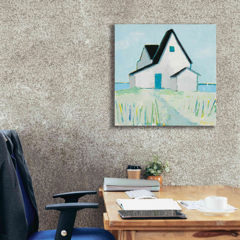 Image of 'Cottage by the Sea' by Phyllis Adams, Canvas Wall Art,26 x 26