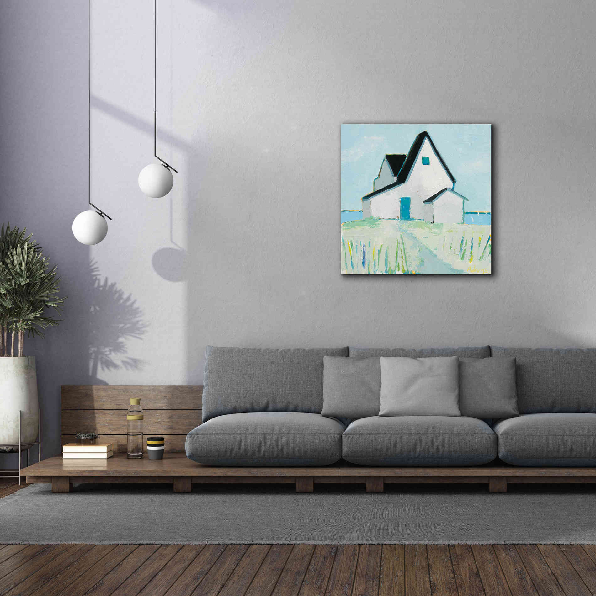 'Cottage by the Sea' by Phyllis Adams, Canvas Wall Art,37 x 37