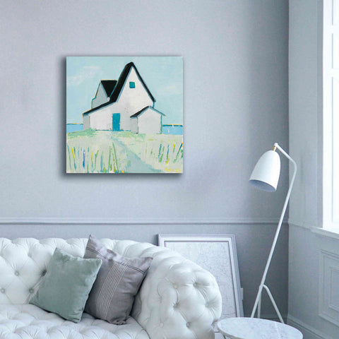 Image of 'Cottage by the Sea' by Phyllis Adams, Canvas Wall Art,37 x 37