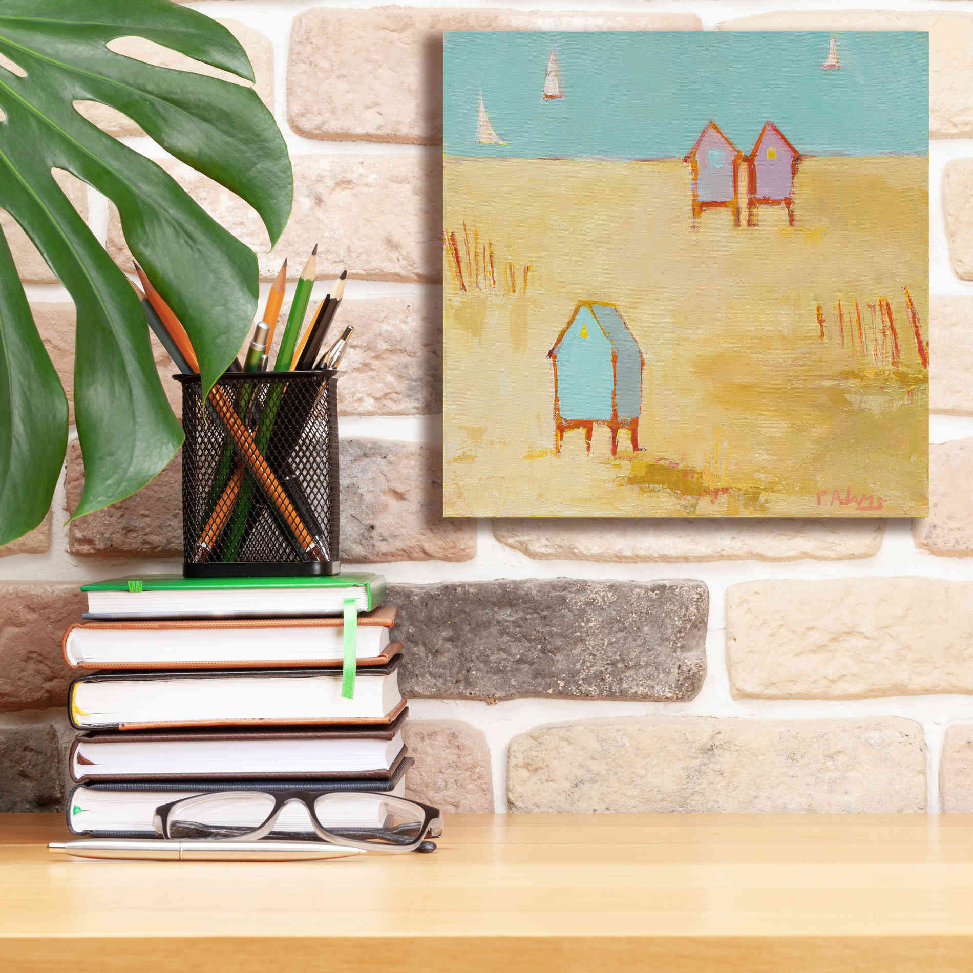 'Cabanas' by Phyllis Adams, Canvas Wall Art,12 x 12