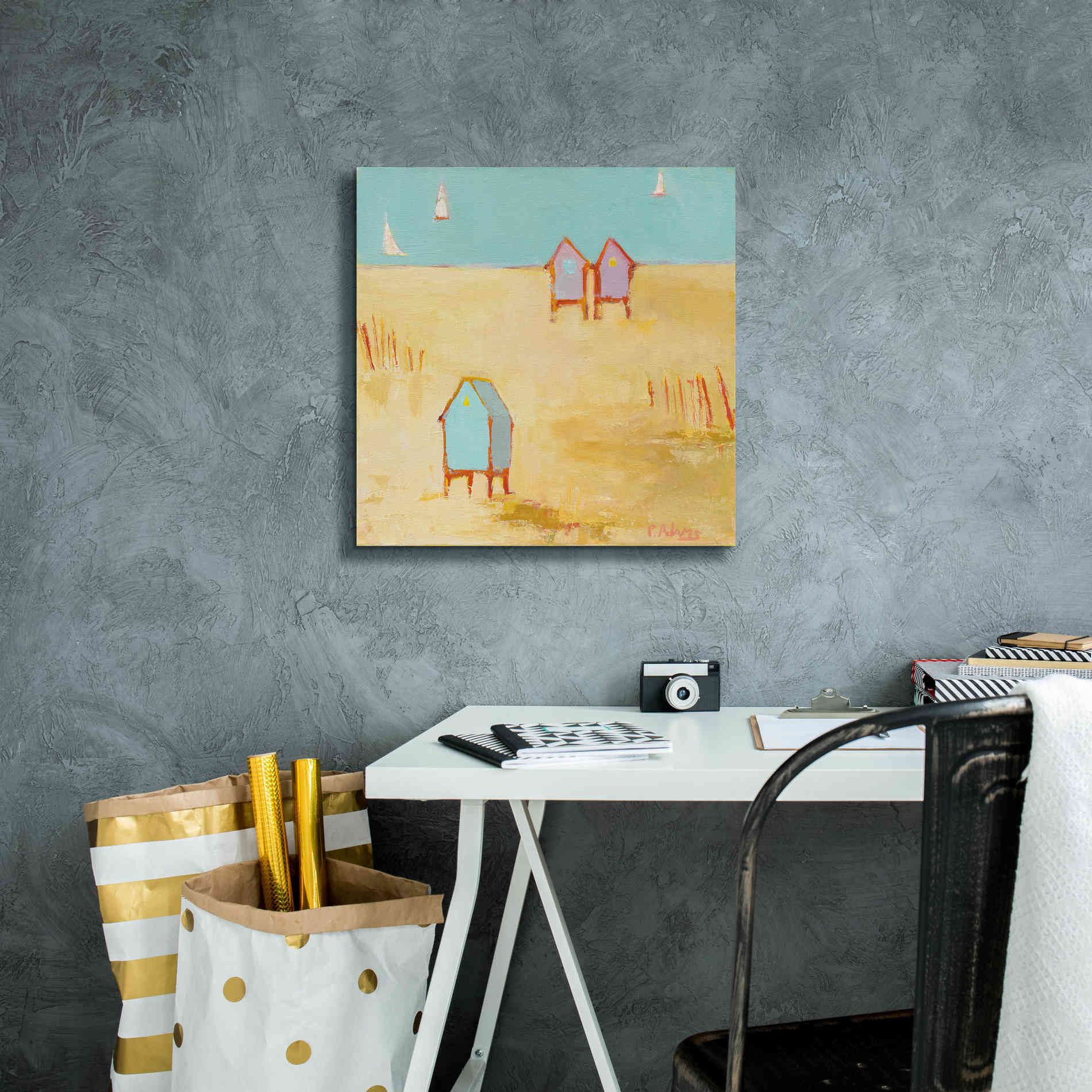 'Cabanas' by Phyllis Adams, Canvas Wall Art,18 x 18